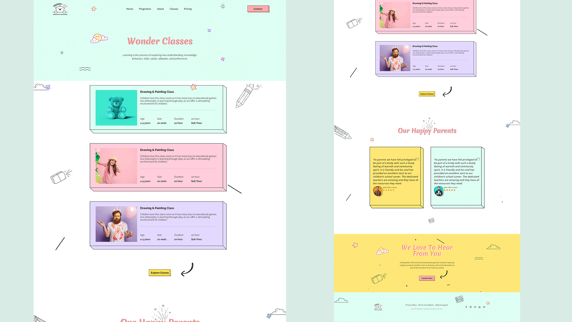 Wonderland Classes Page Banner
