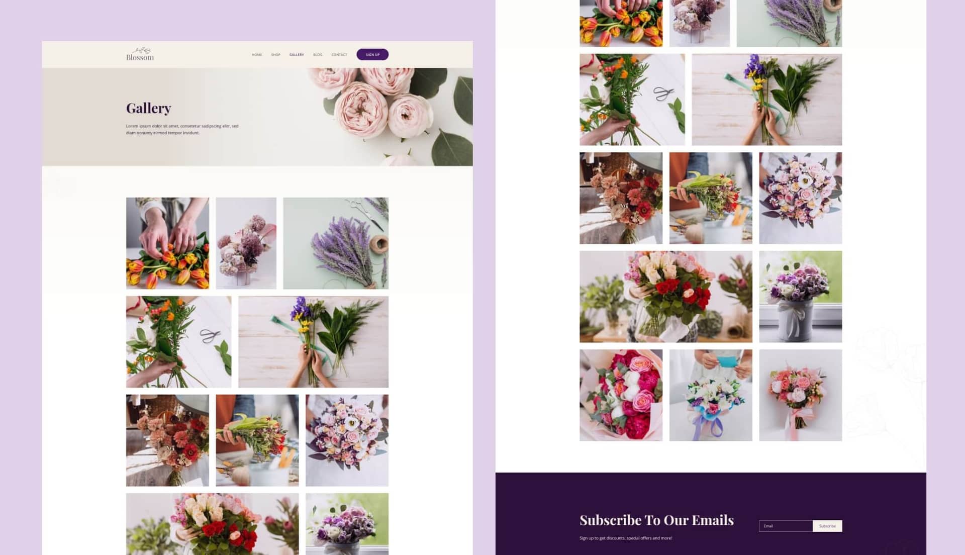 Blossom Gallery Page By Templately