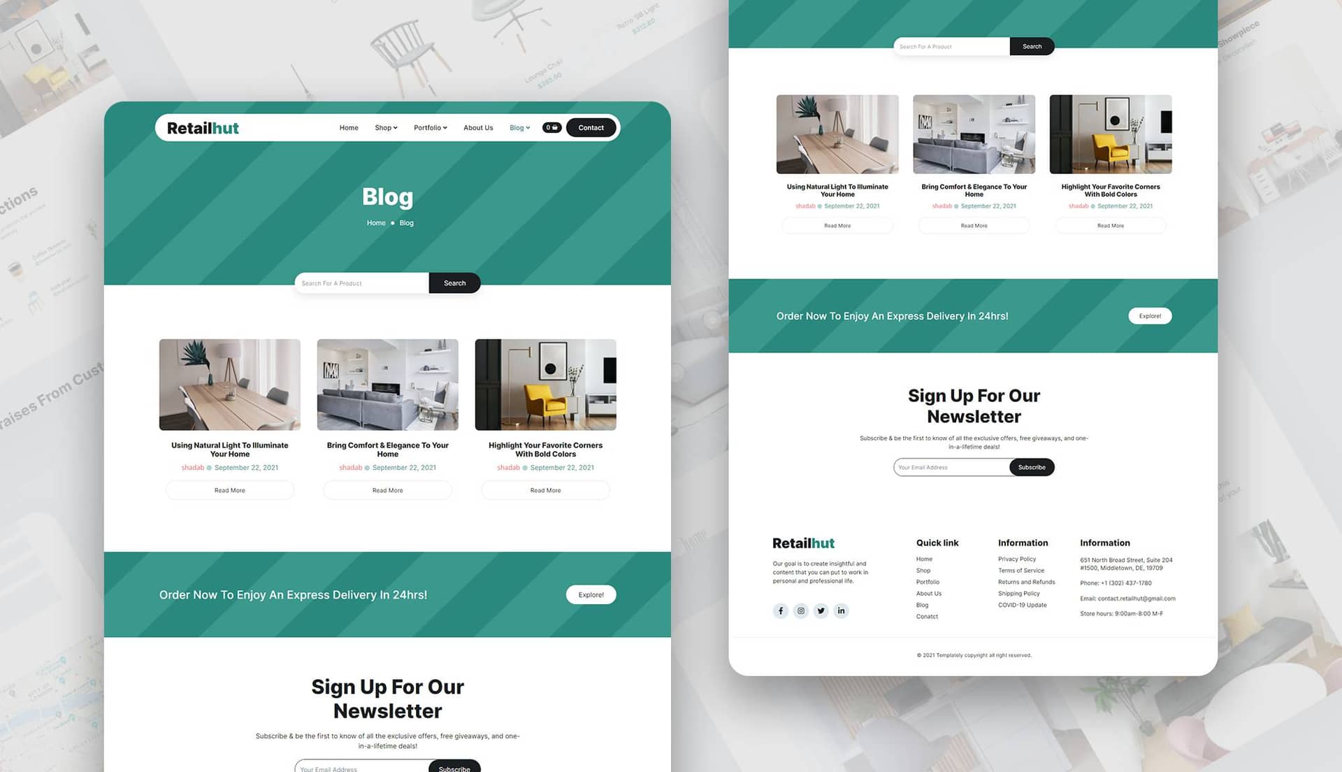 RetailHut Blog Page By Templately
