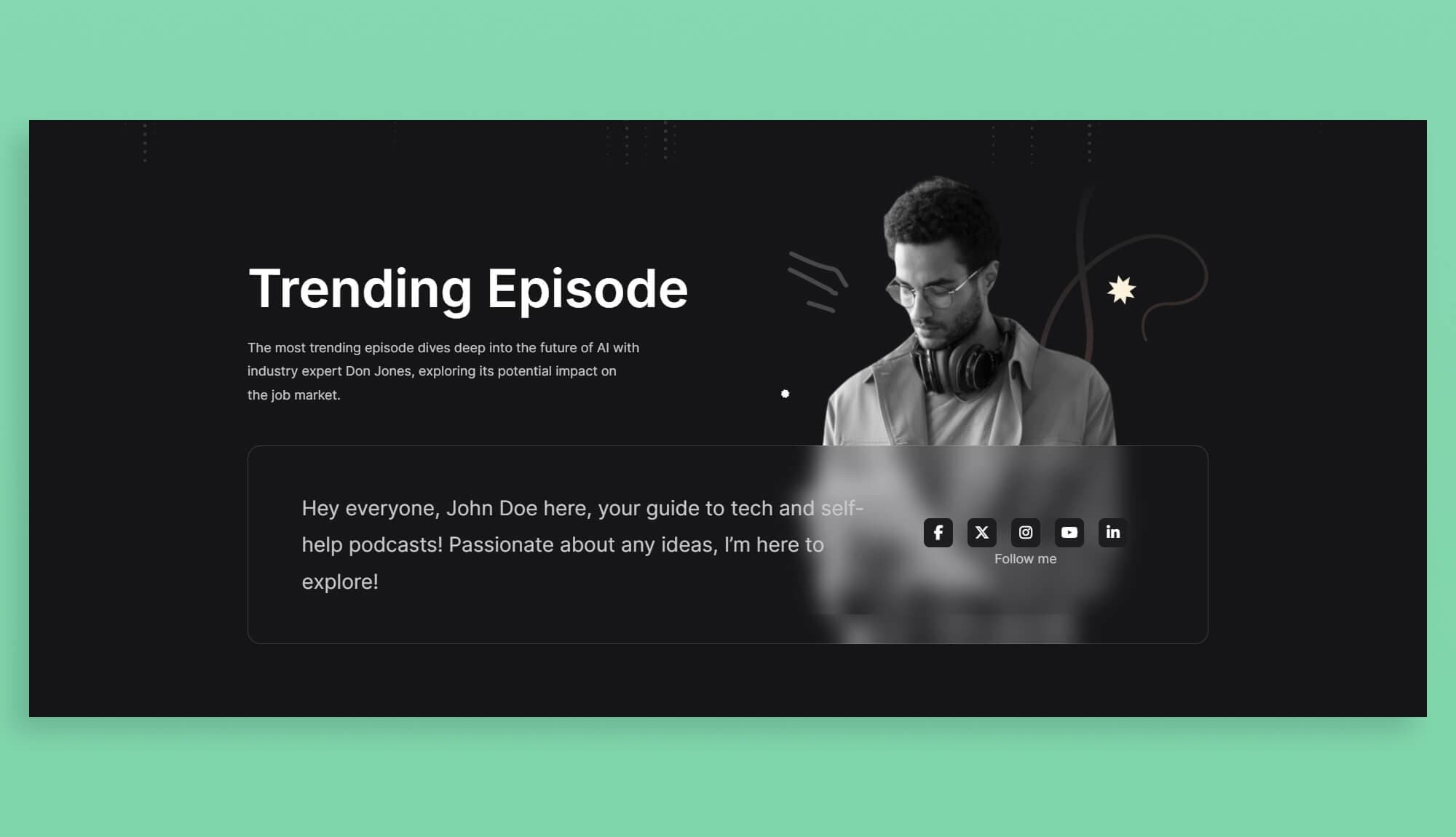 Memymic About Section For Gutenberg Banner