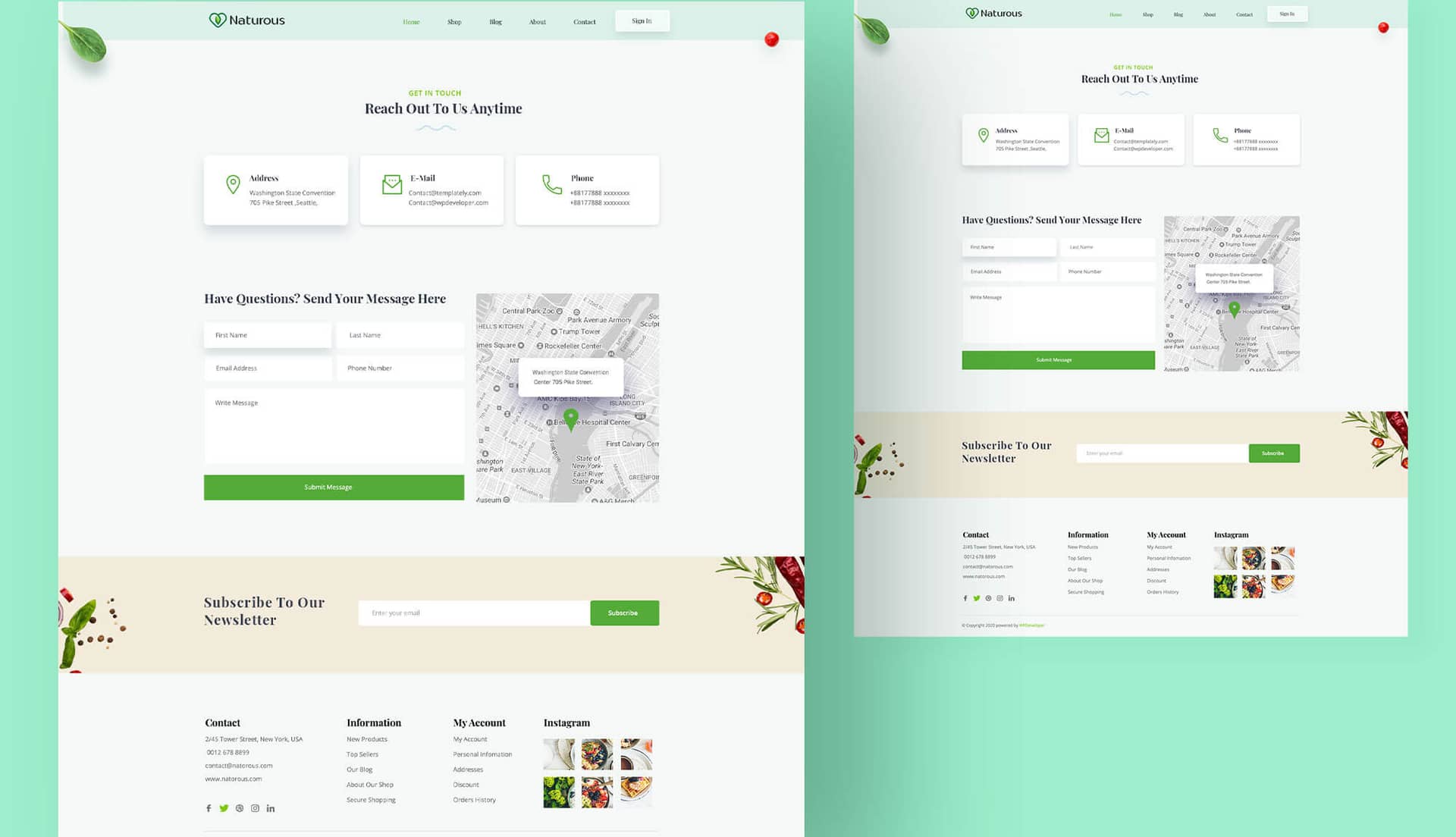 Naturous Contact Page By Templately