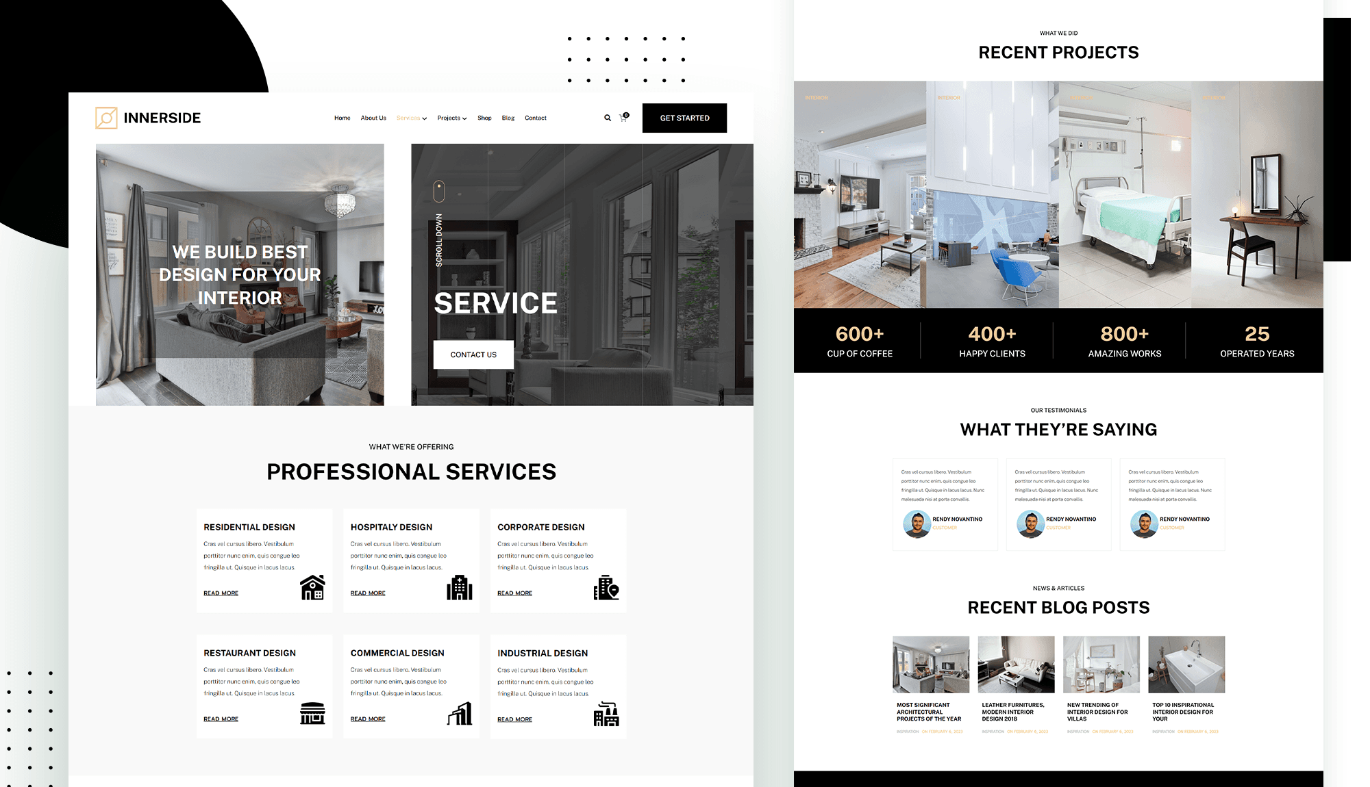 InnerSide Services Page For Gutenberg By Templately