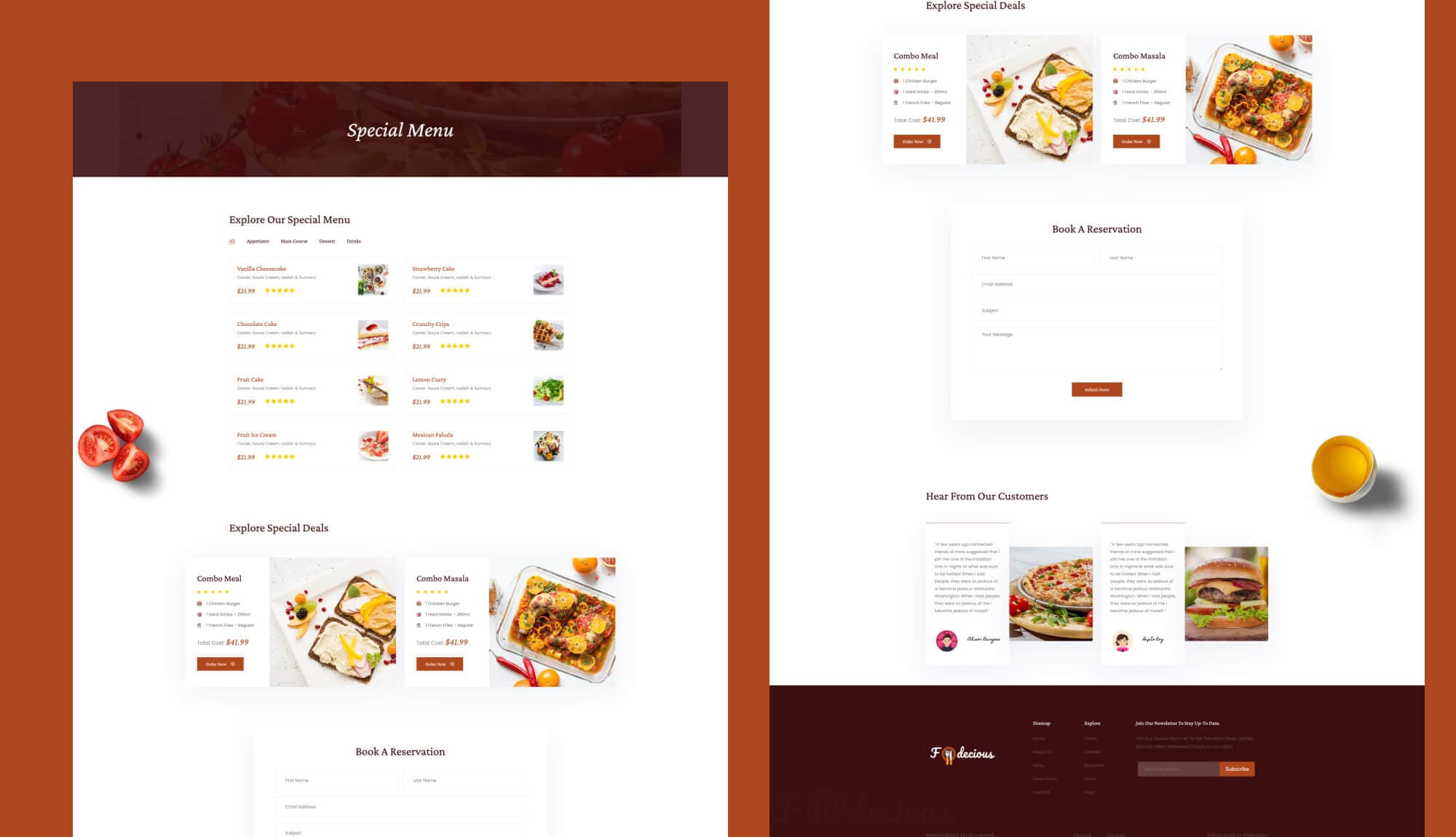 Foodiecious Menu Page For Gutenberg Banner
