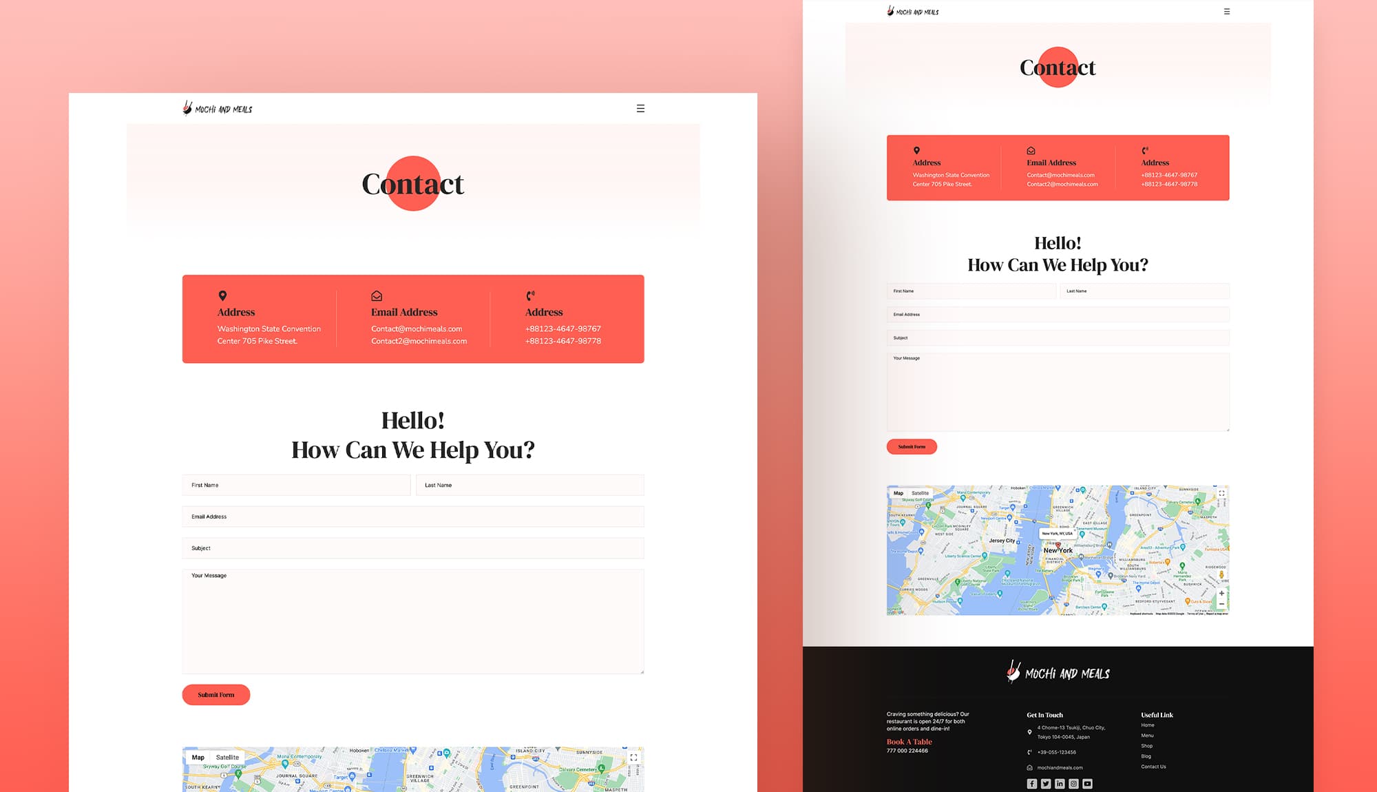 Mochi And Meals Contact Us Page For Gutenberg Banner