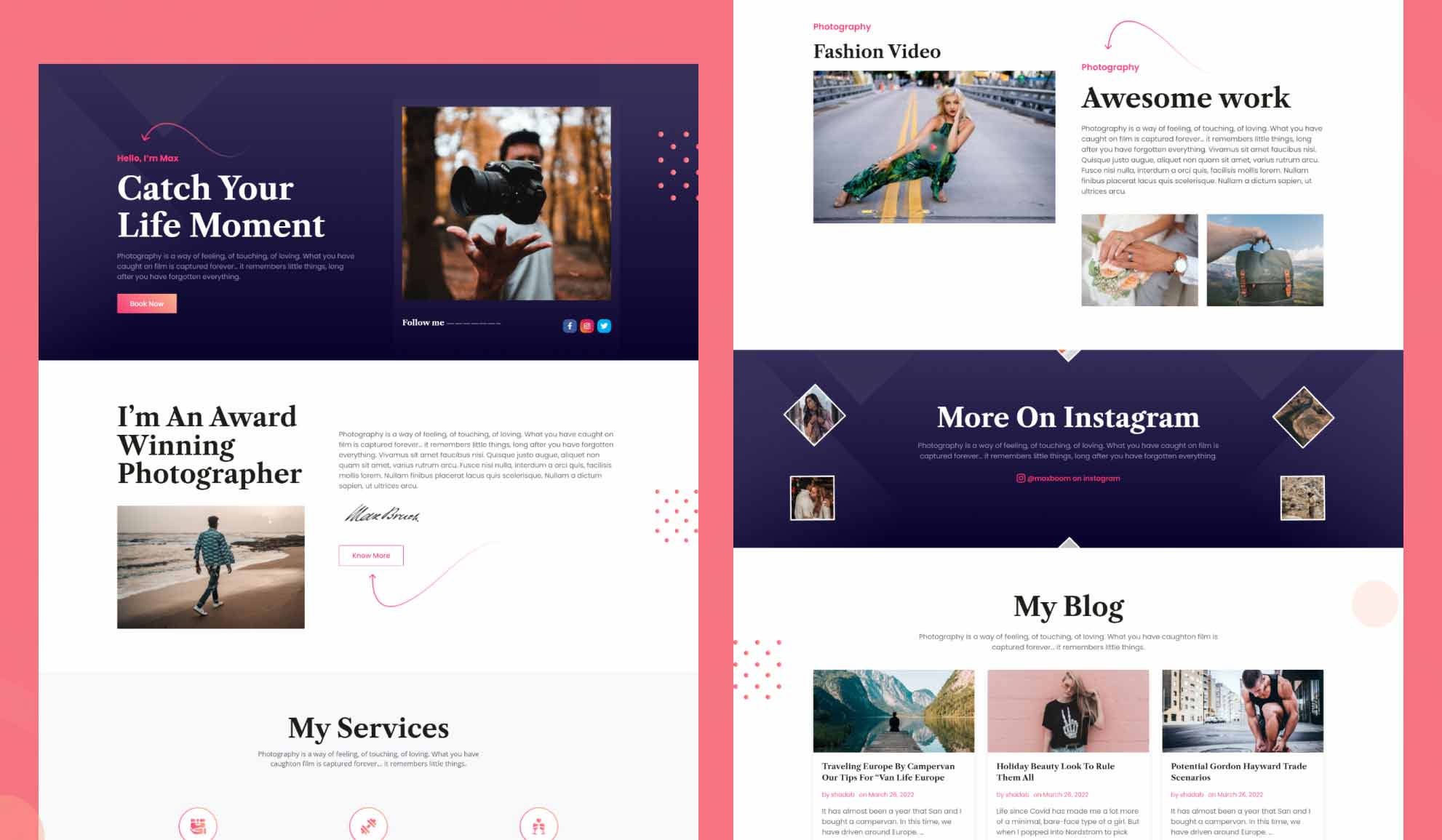 Max Boom Home Page For Gutenberg By Templately
