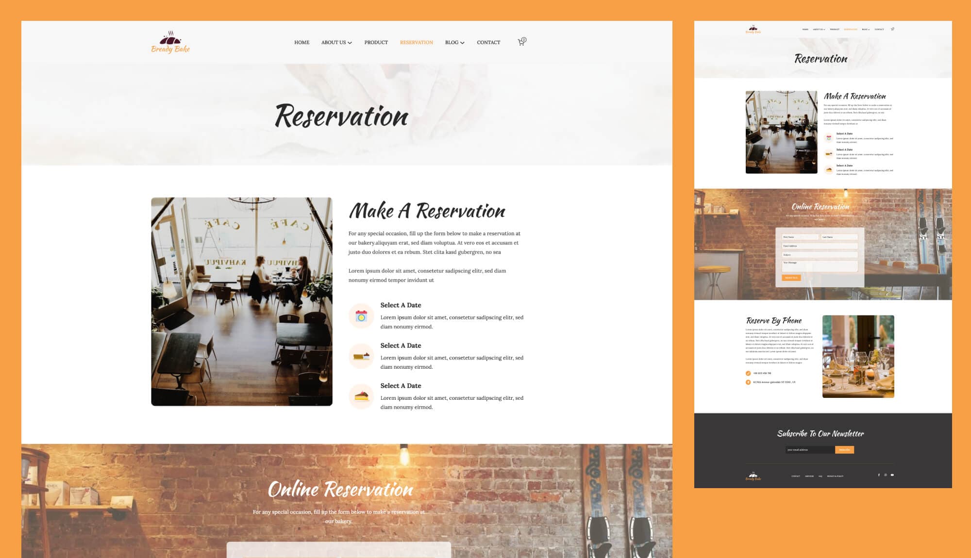 Bready Bake Reservation Page For Gutenberg By Templately