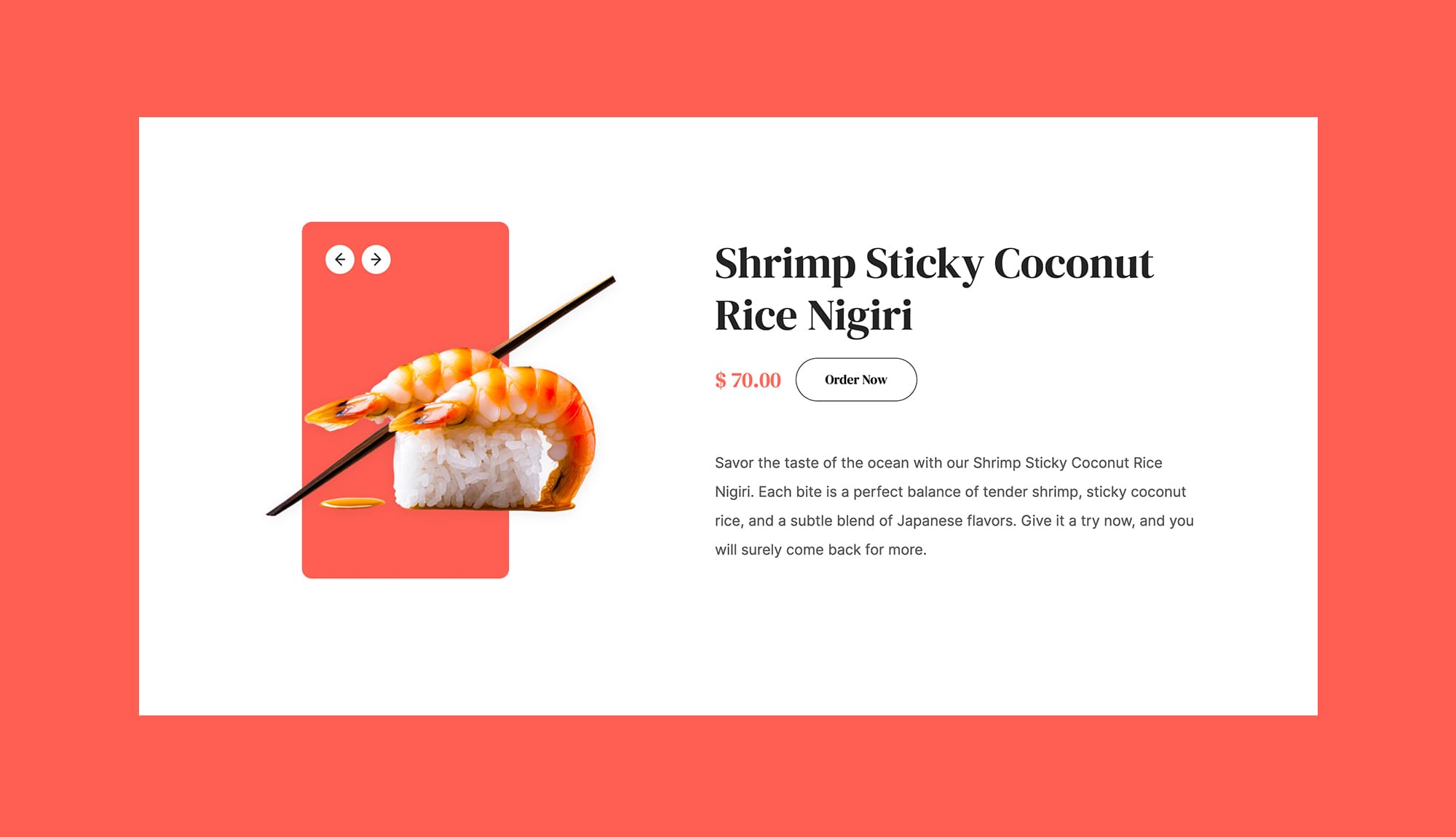 Mochi And Meals Featured Product Section Banner