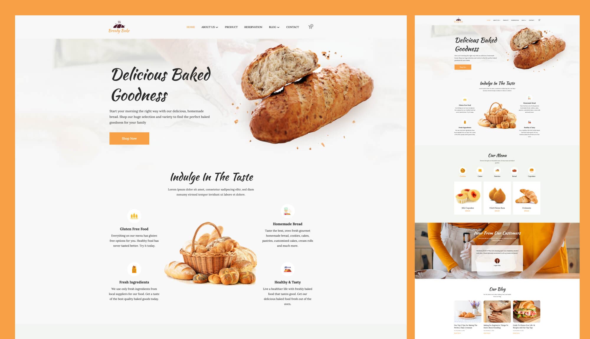 Bready Bake Home Page For Gutenberg By Templately