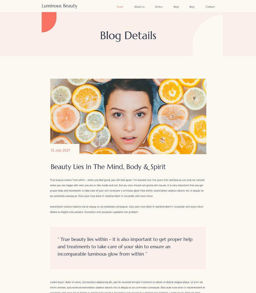 Luminous Beauty Single Post Page thumbnail