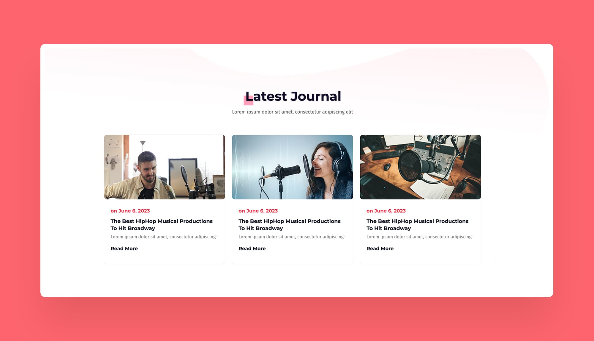 PodcastPress Latest Journal Section For Gutenberg Banner