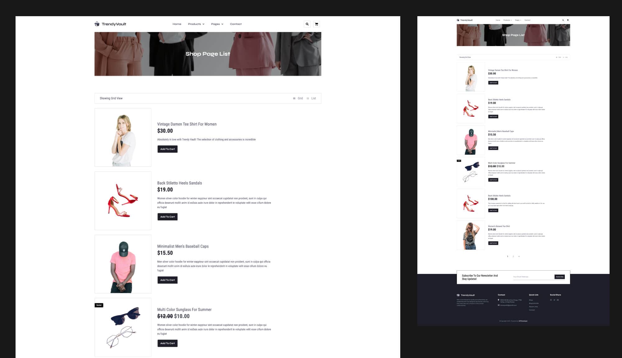 TrendyVault Product List Page For Gutenberg Banner