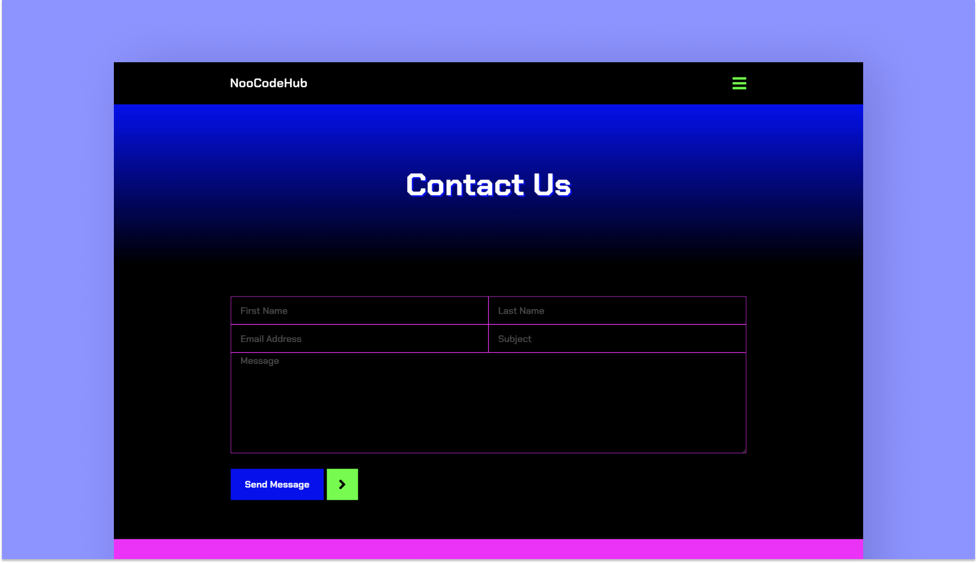 NooCodeHub Contact Page Banner
