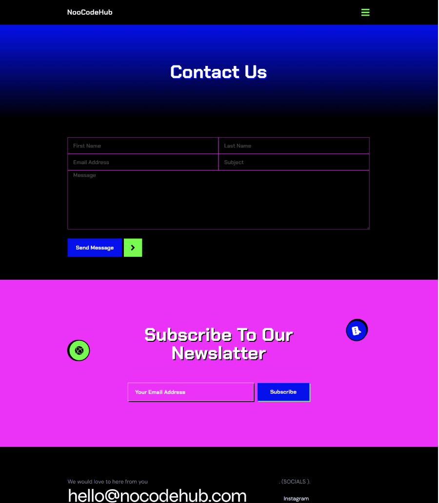 NooCodeHub Contact Page thumbnail