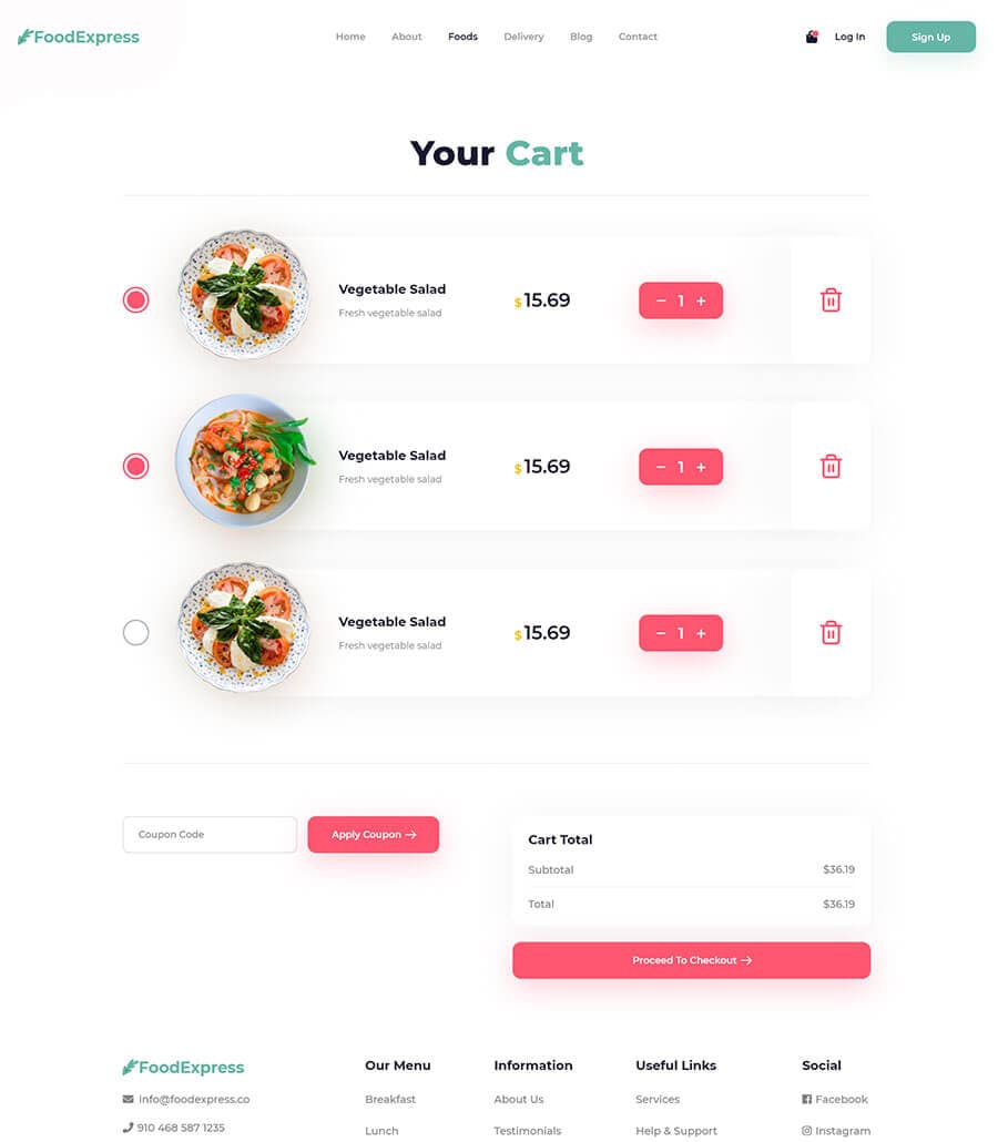 Food Express Cart Page thumbnail