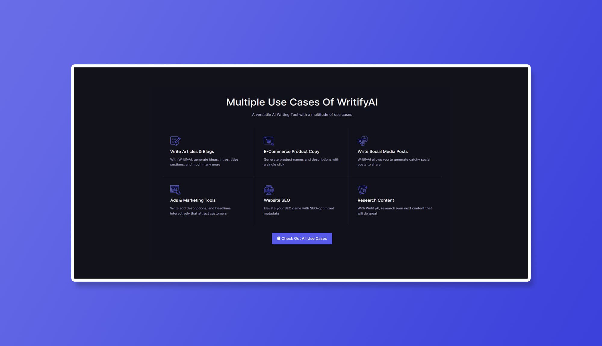 WritifyAi Features Section Banner