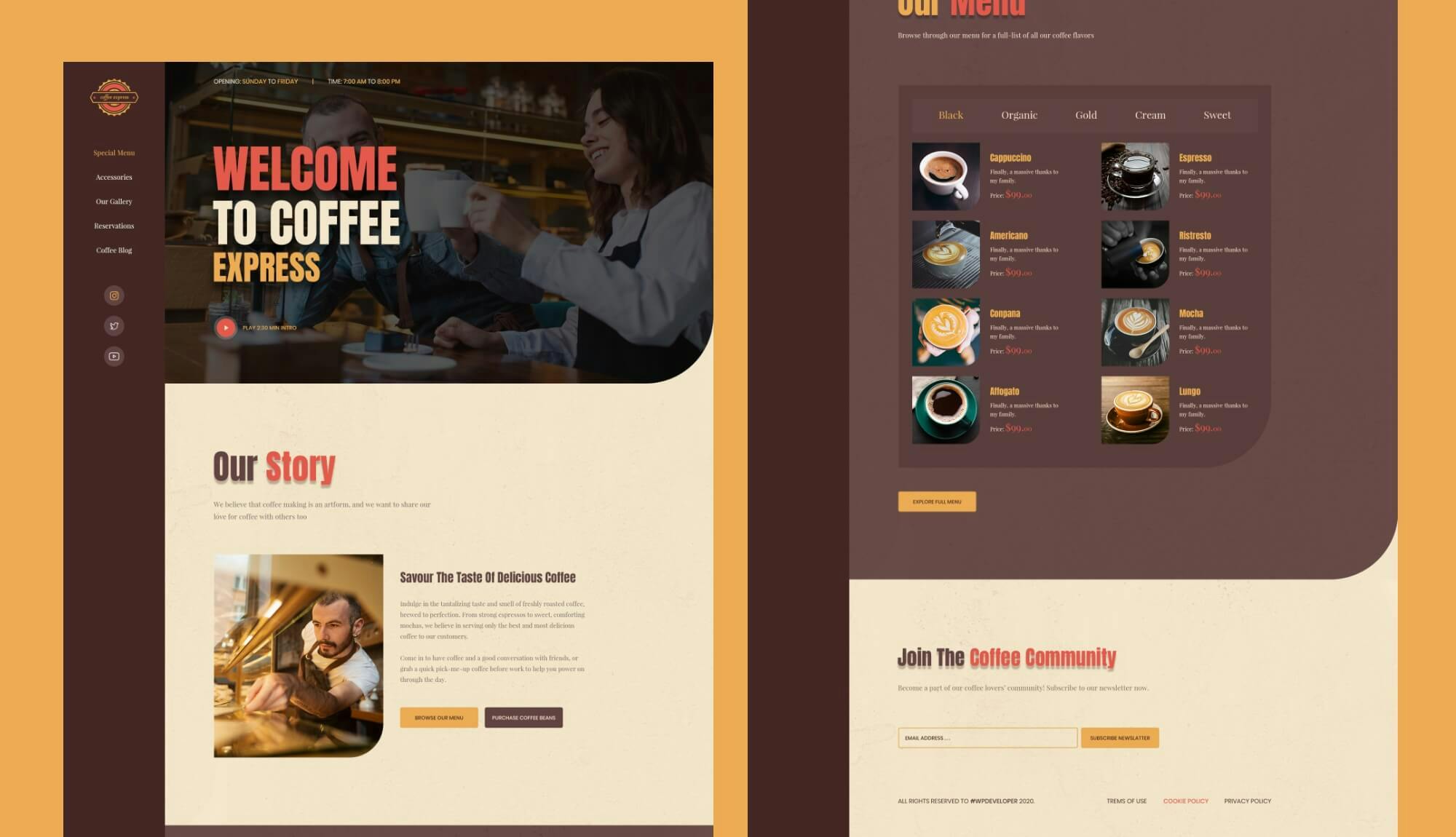 Coffee Express Header Section Banner