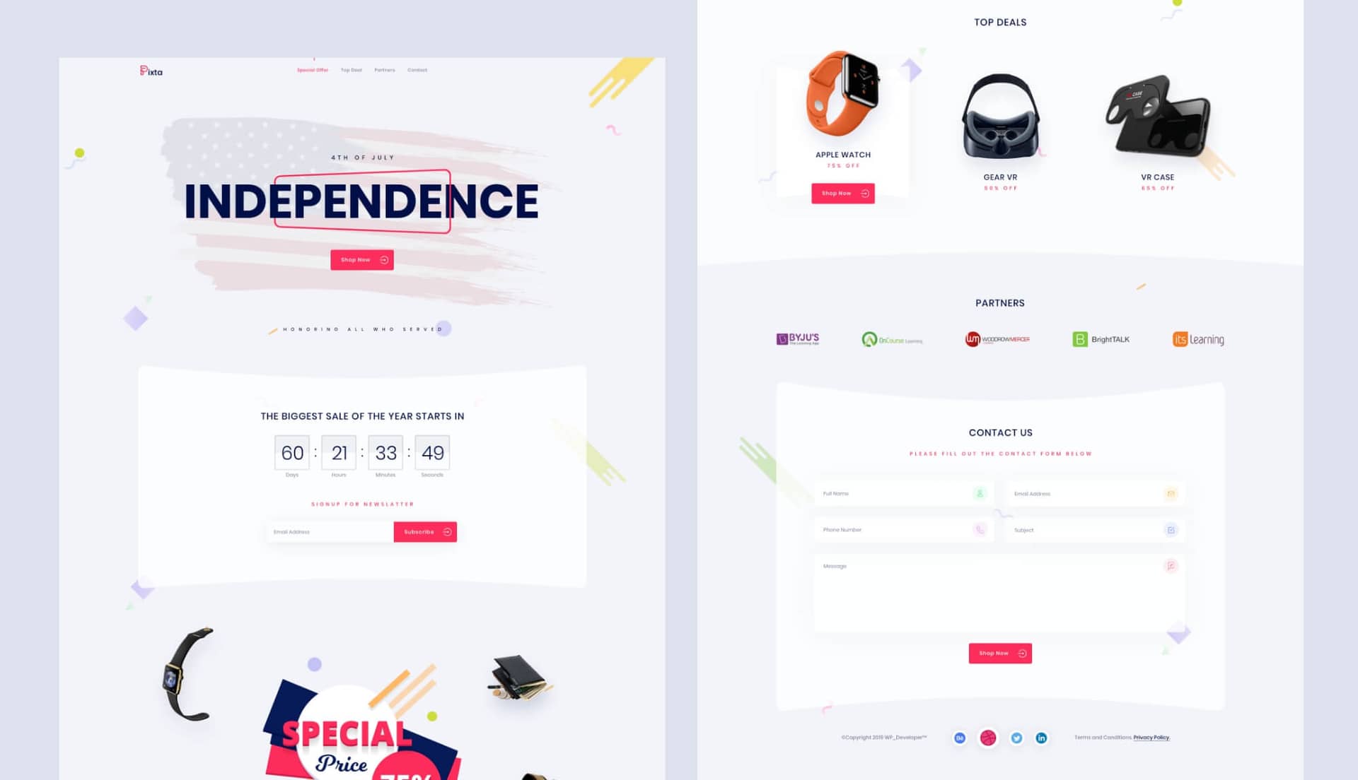 July4 Landing Page Without Contact By Templately