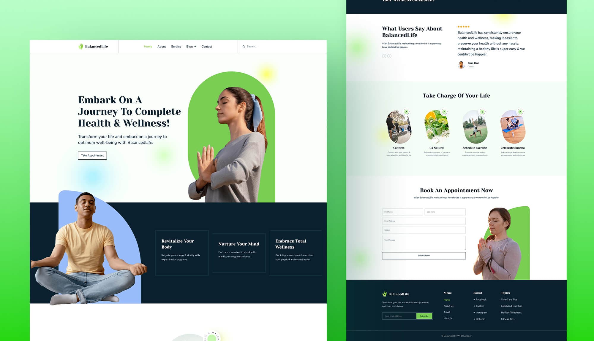 BalancedLife Home Page By Templately