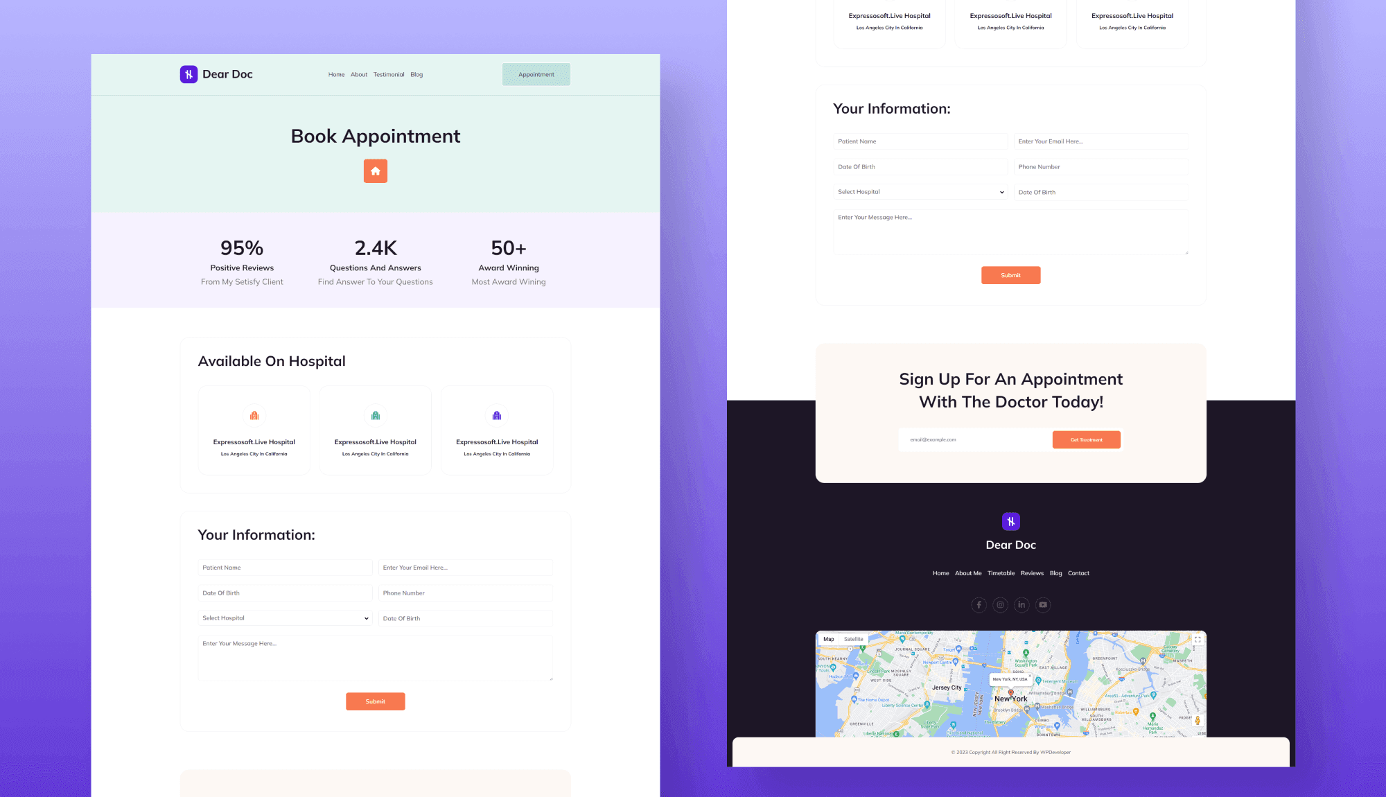 Dear Doc Appointment Page For Gutenberg Banner