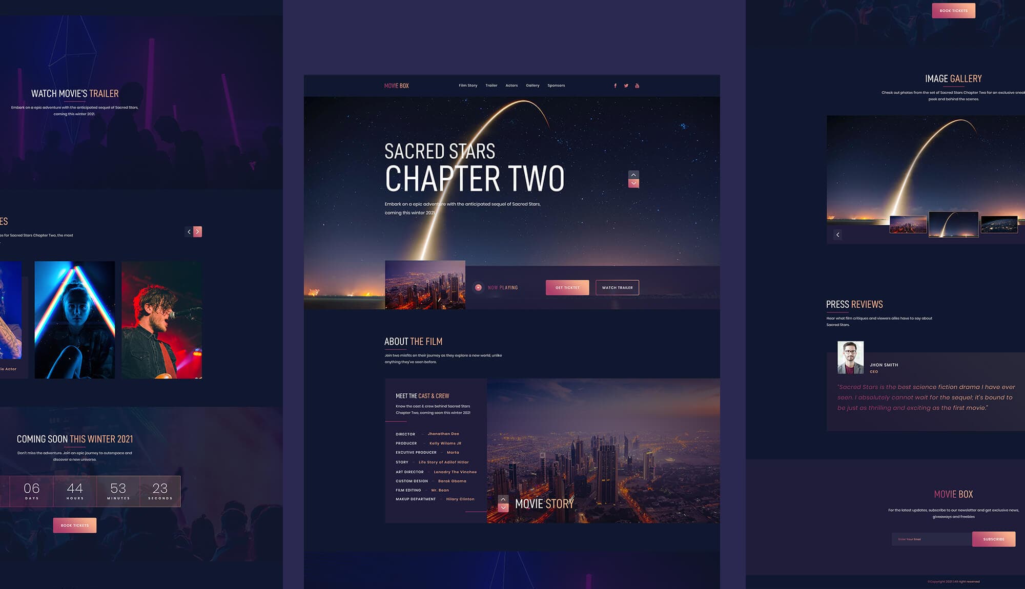 Movie Box Landing Page Banner