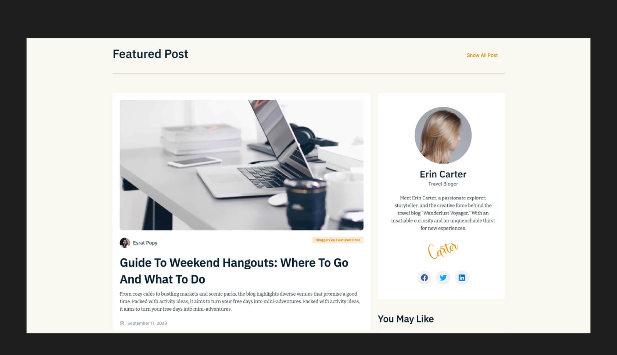 BloggerZen Posts With Sidebar Section Banner