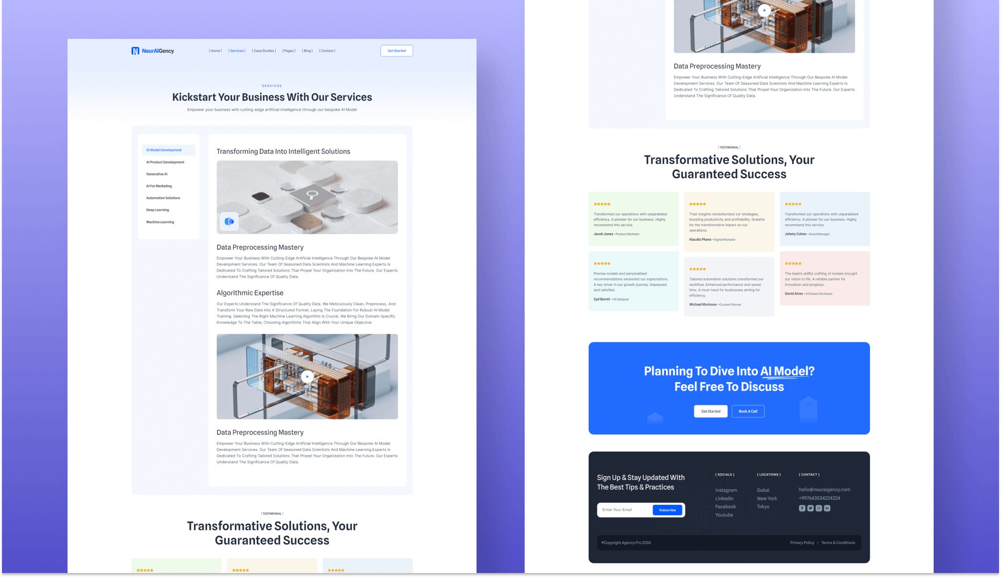 NeurAIGency Services Page By Templately