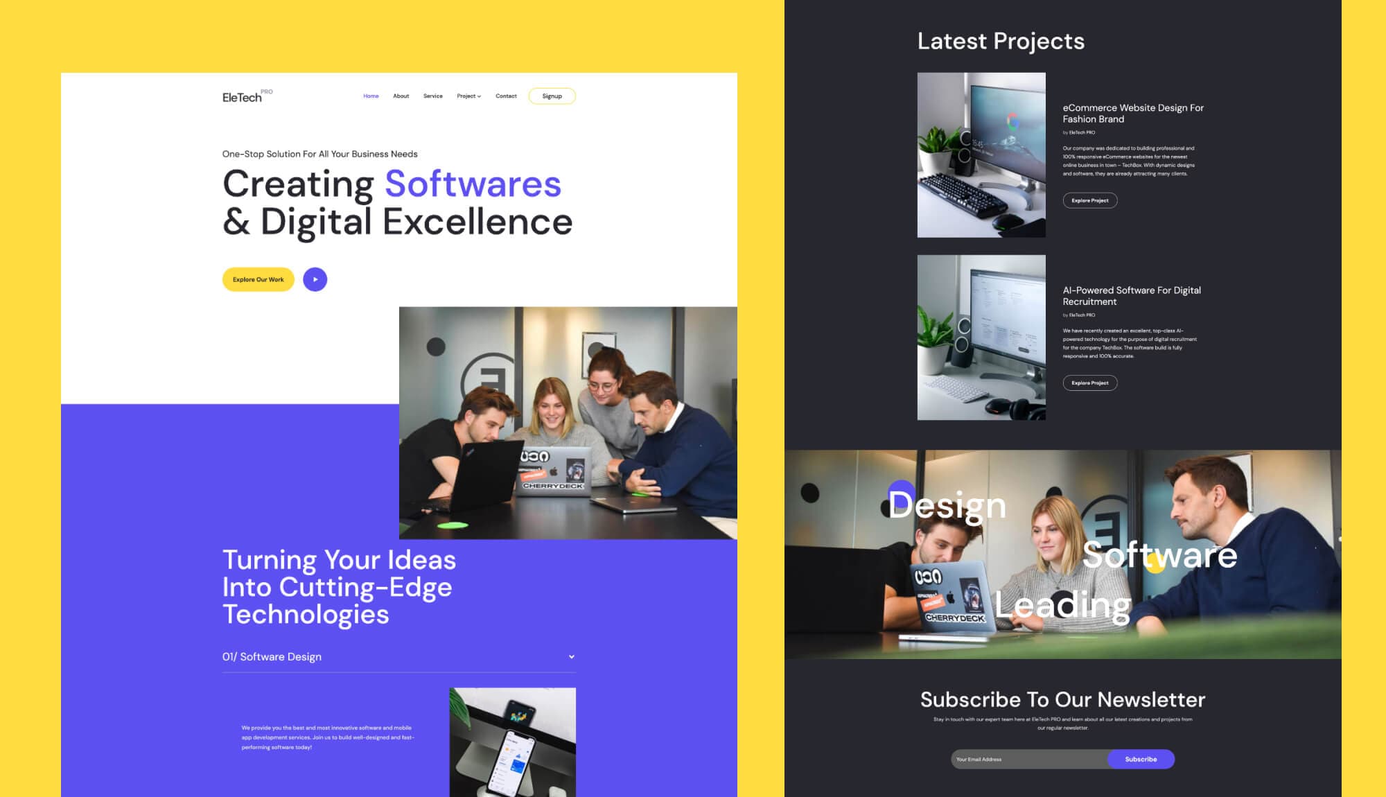 EleTech Home Page For Gutenberg Banner