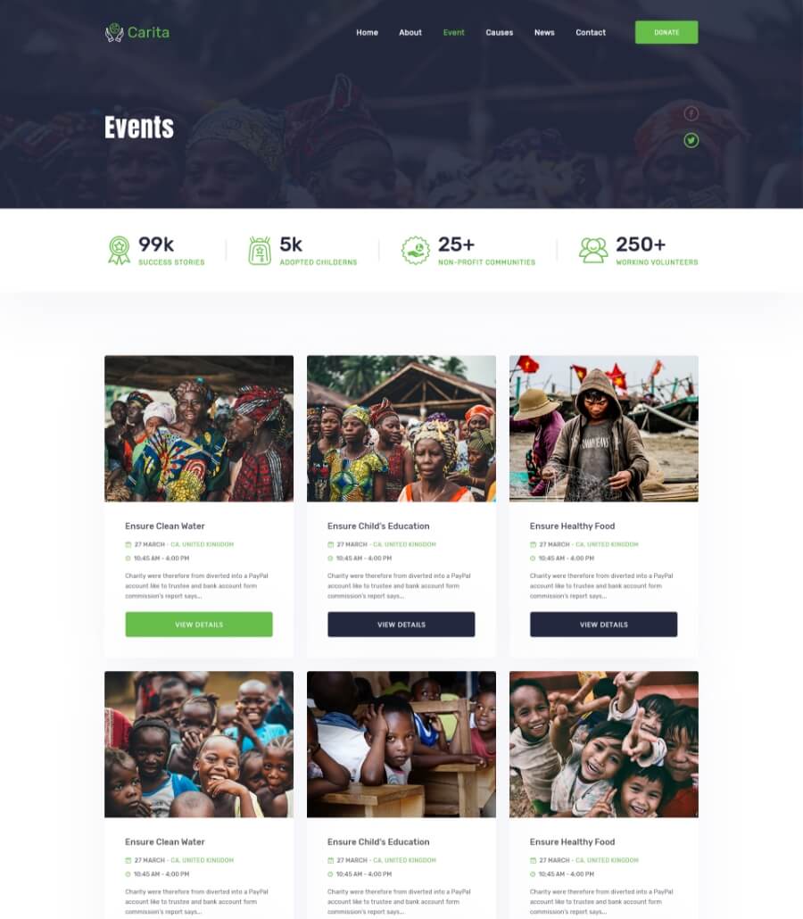 DoNation Charity Template Event page thumbnail