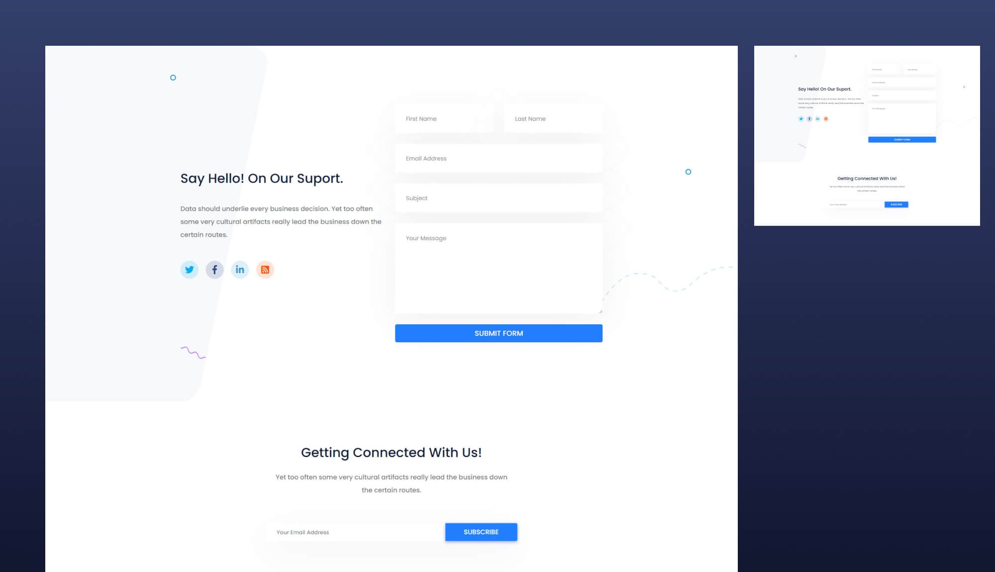 SaasPeak Contact Page For Gutenberg Banner