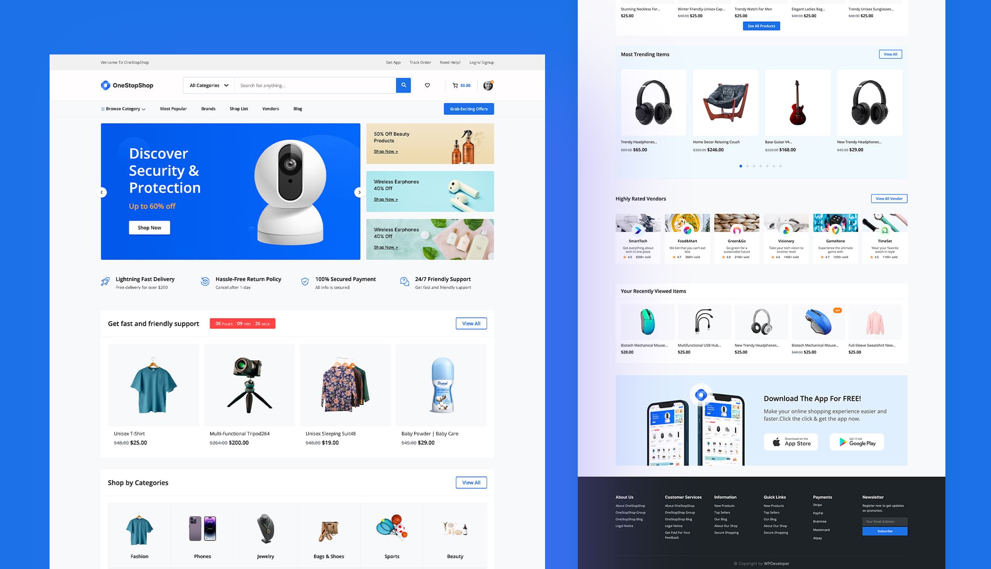 OneStopShop Home Page For Gutenberg Banner