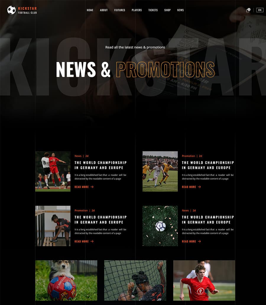 KickStar News Page thumbnail