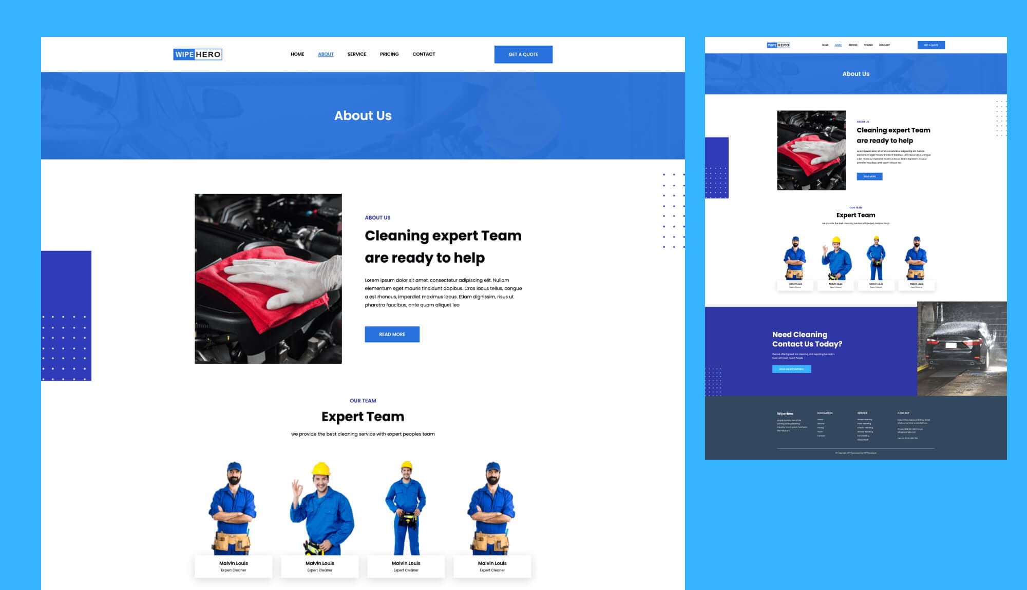 Wipe Hero About Page For Gutenberg Banner
