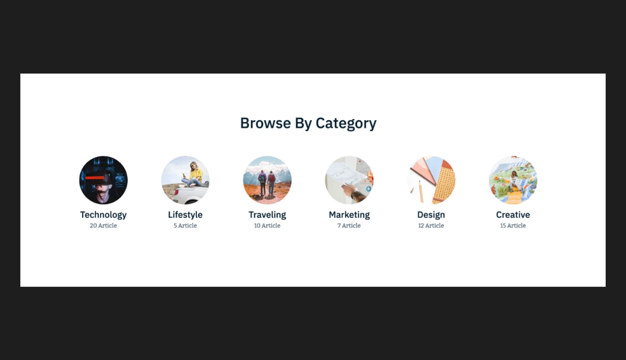 BloggerZen Browse By Category Section For Gutenberg Banner