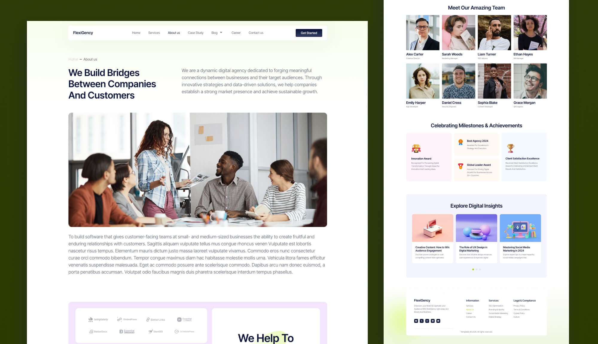 FlexiGency About Page By Templately
