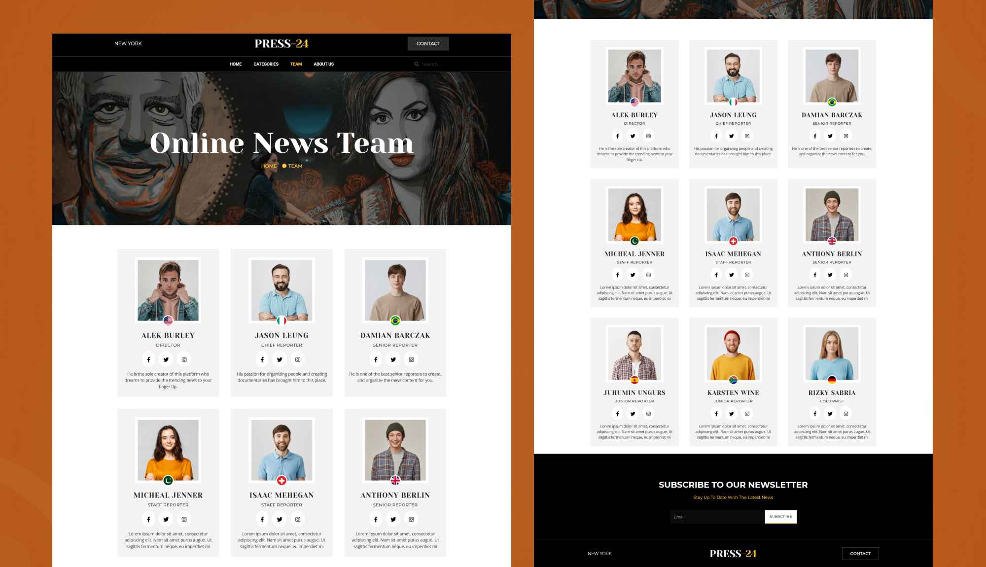Press24 Team Page By Templately