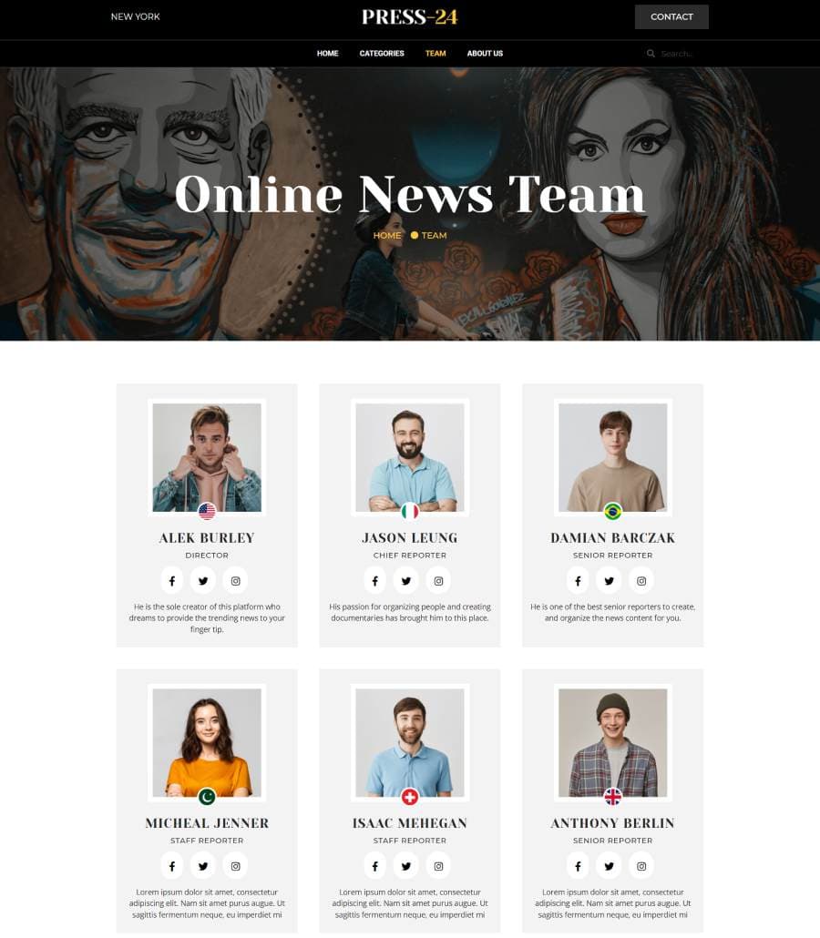 Press24 Team Page thumbnail