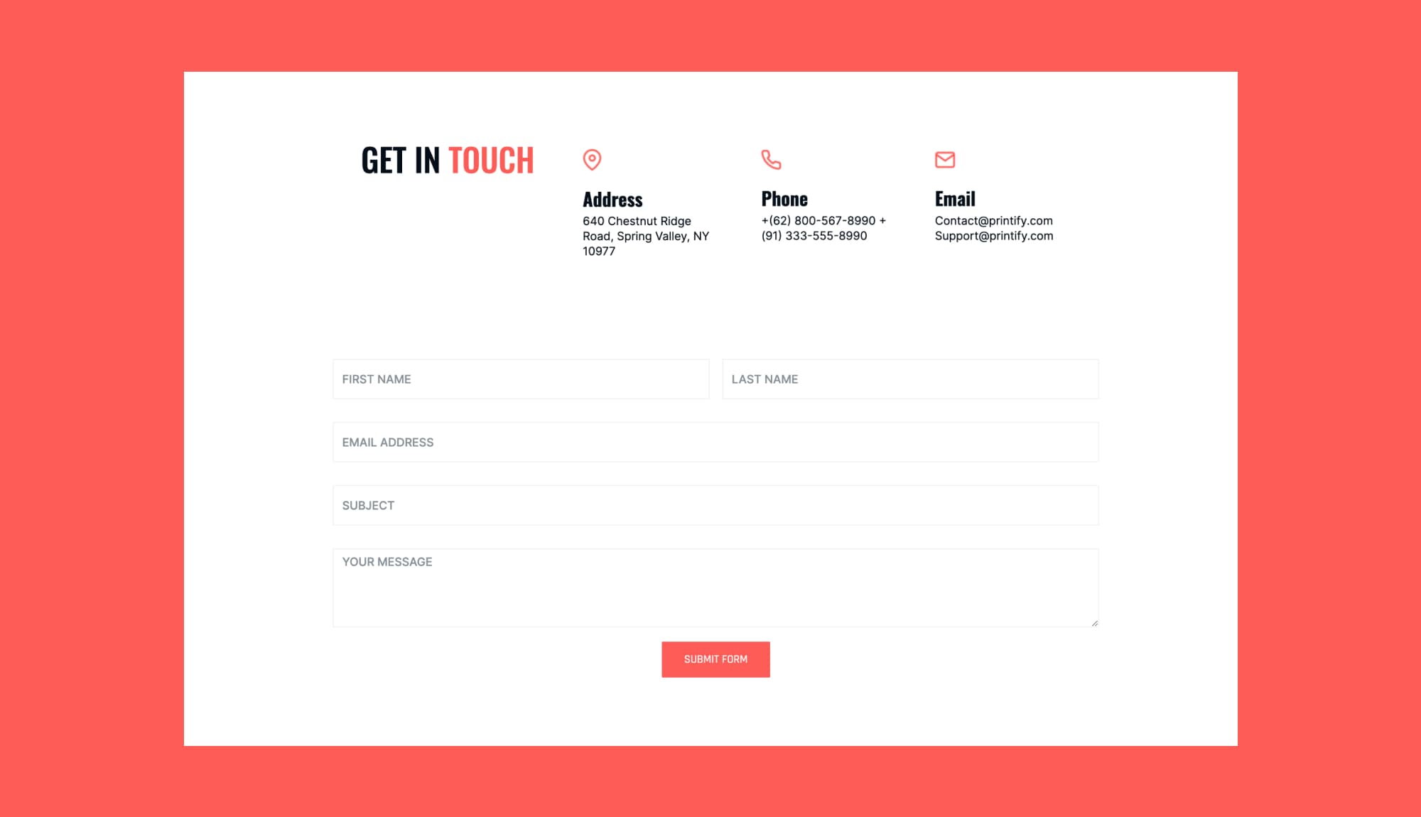 Printify Contact Section Banner