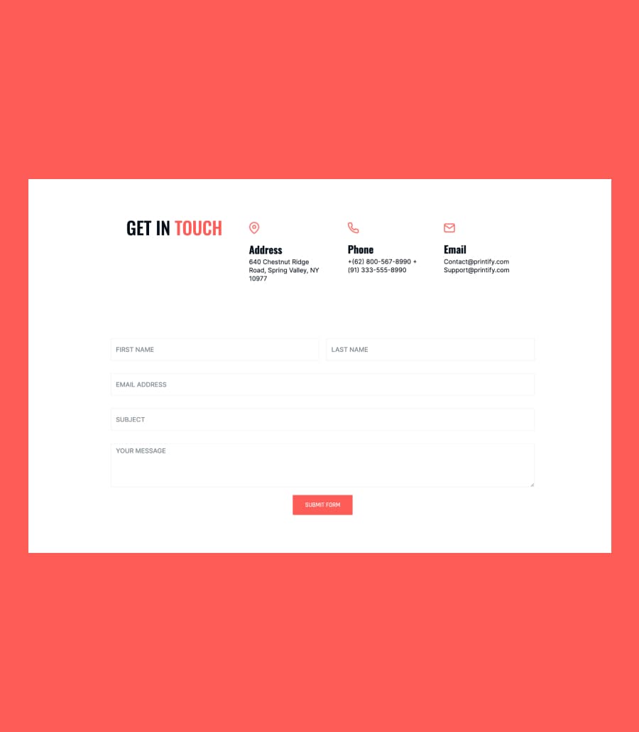 Printify Contact Section thumbnail