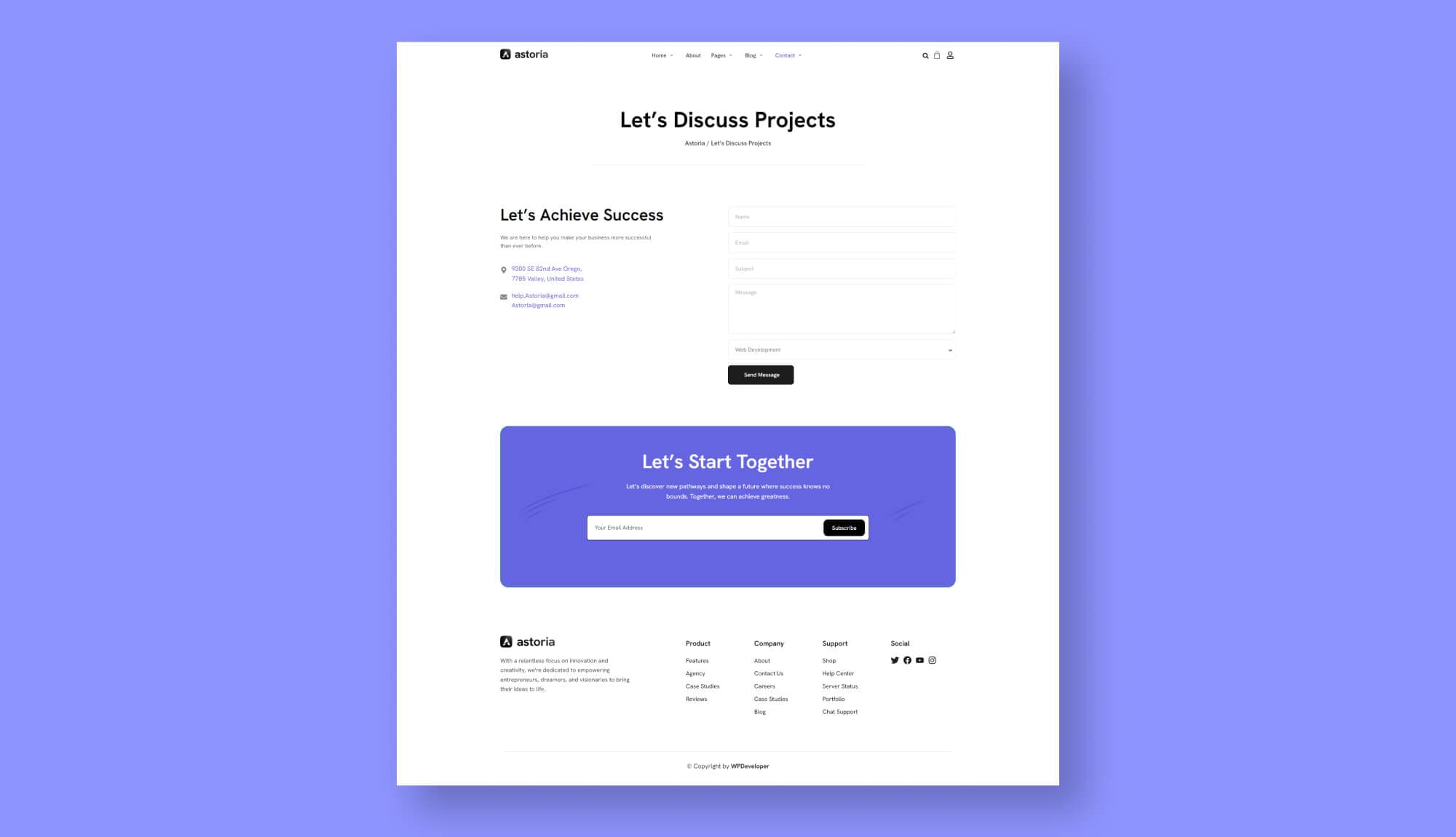 Astoria Project Contact Page Banner