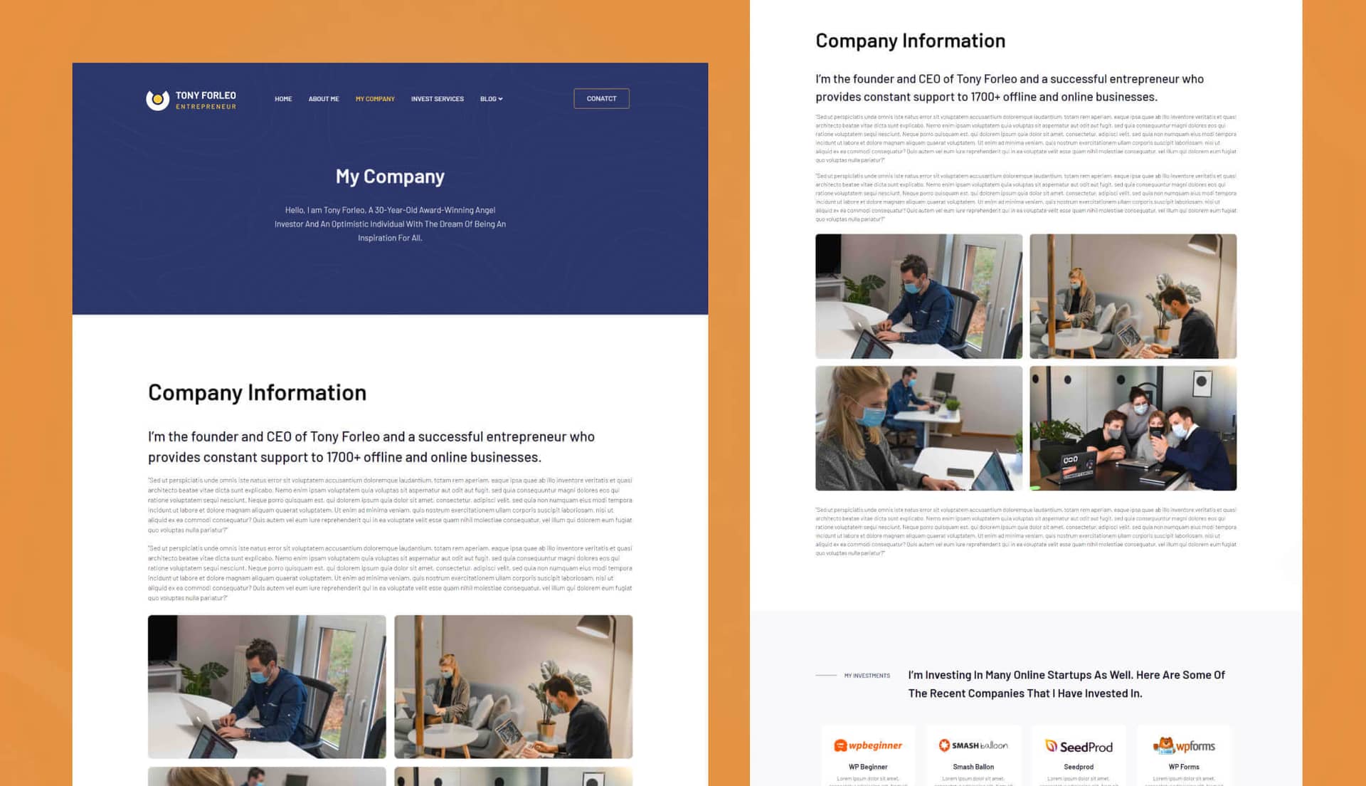 Tony Forleo My Company Page By Templately