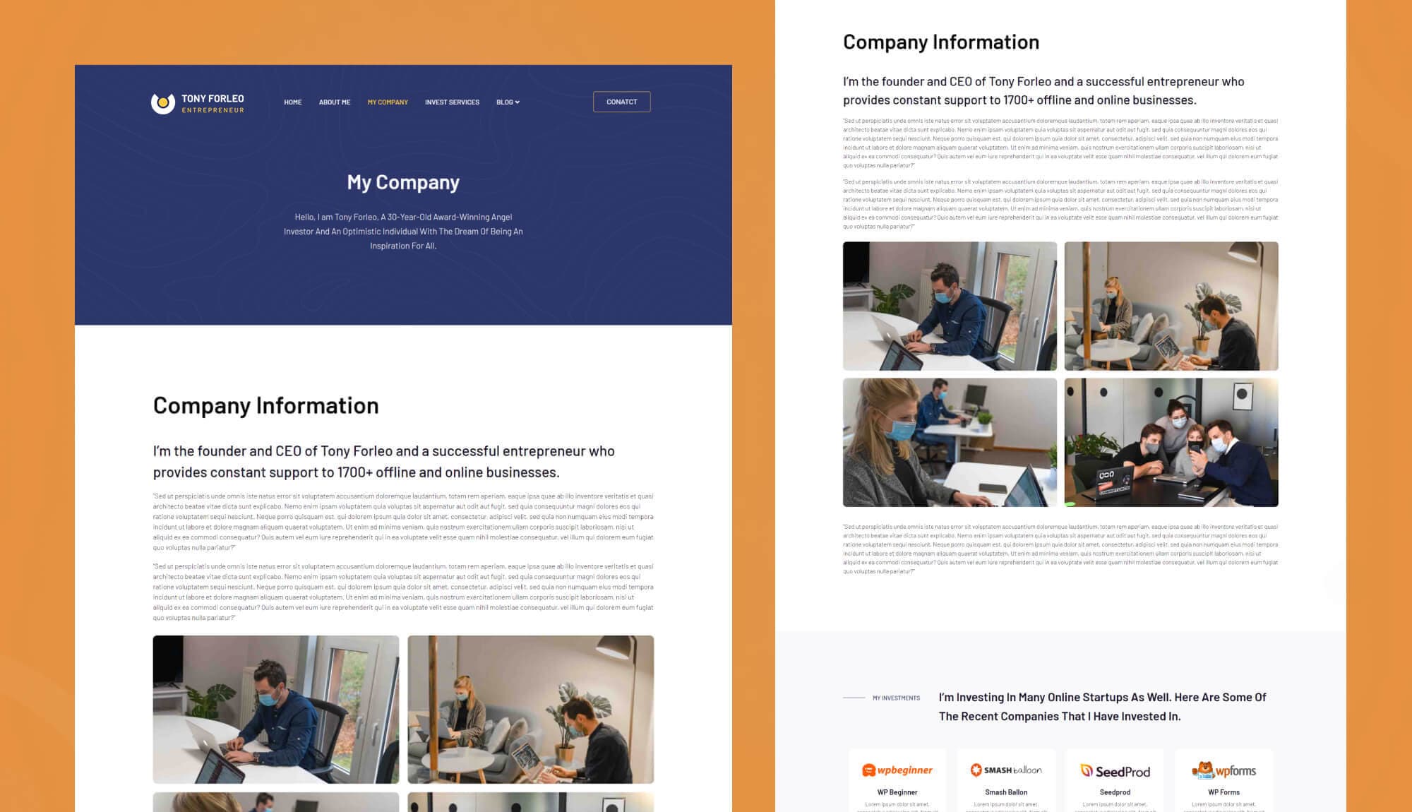 Tony Forleo My Company Page Banner