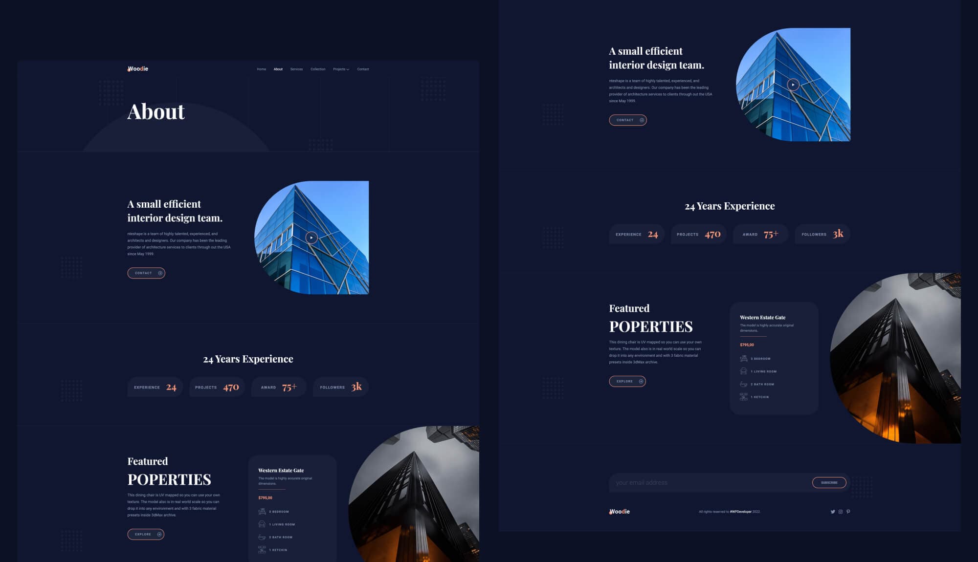 Woodie About Page For Gutenberg By Templately