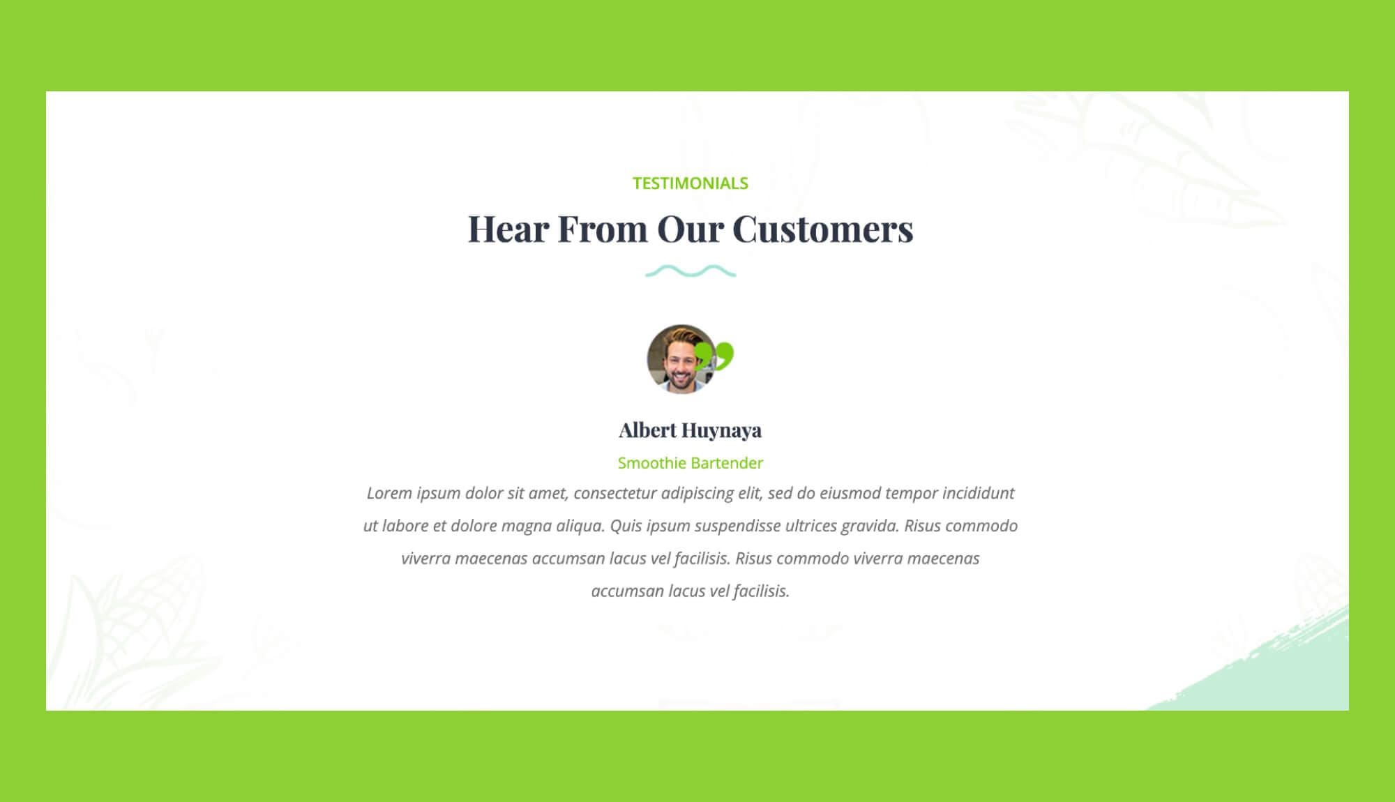 Naturous Testimonial Section For Gutenberg Banner