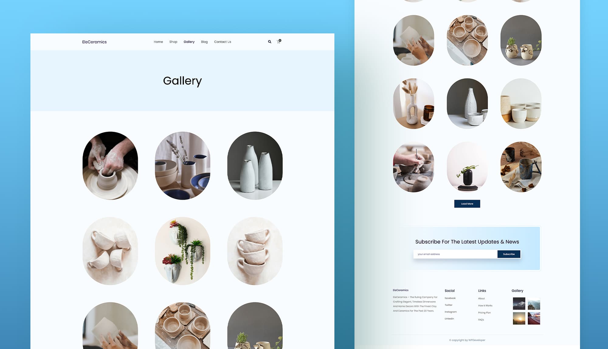 EleCeramics Gallery Page For Gutenberg By Templately