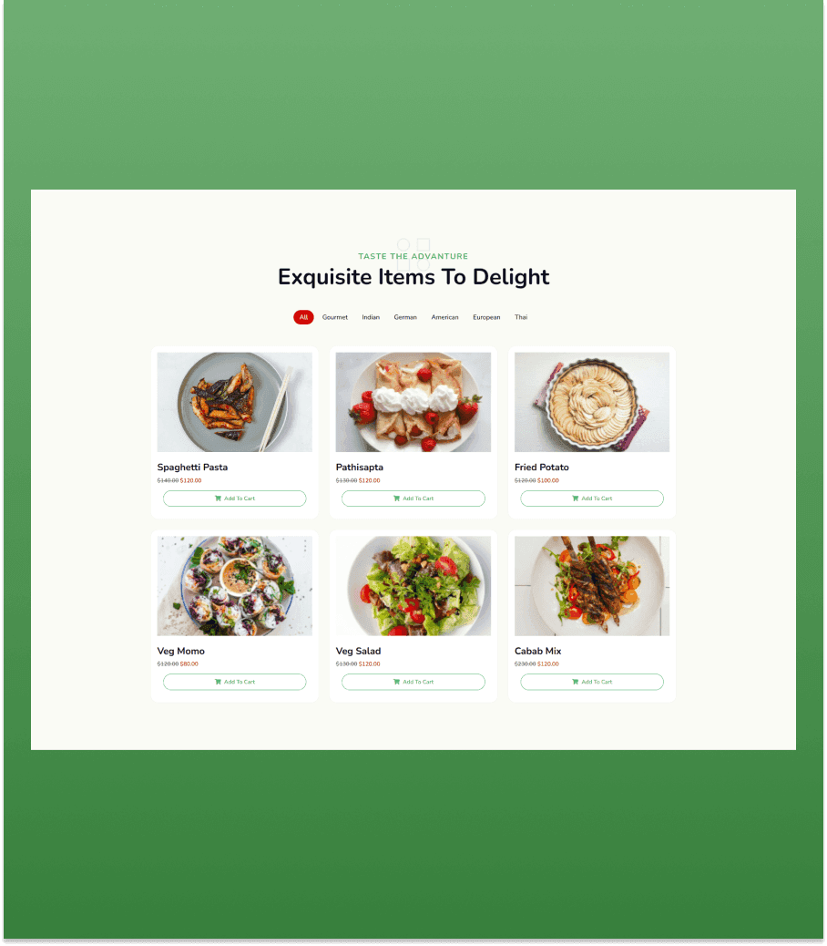 Gourmet Wheels Product Filter Section thumbnail