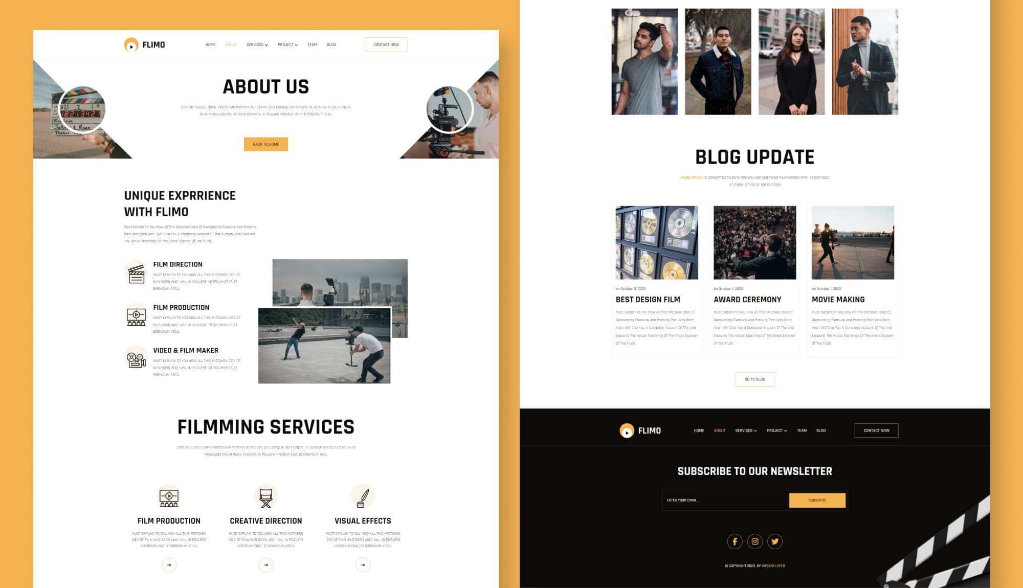 Flimo About Page For Gutenberg Banner