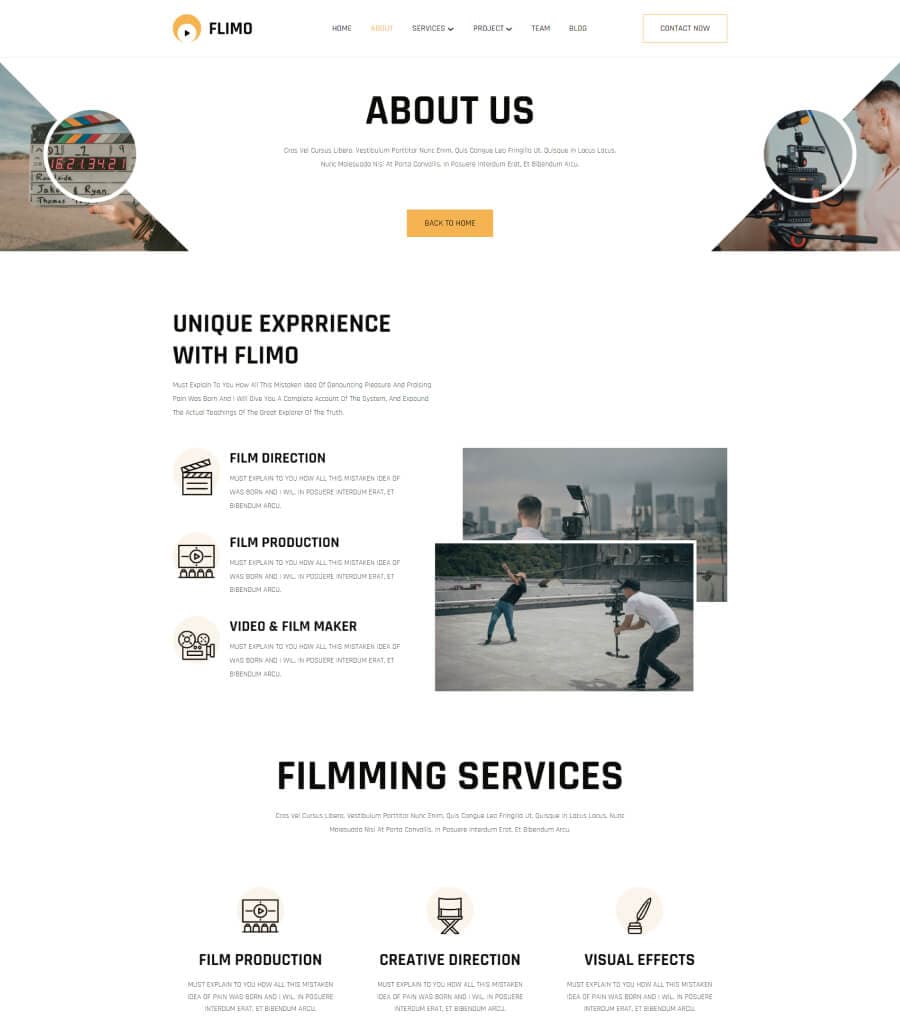 Flimo About Page For Gutenberg thumbnail