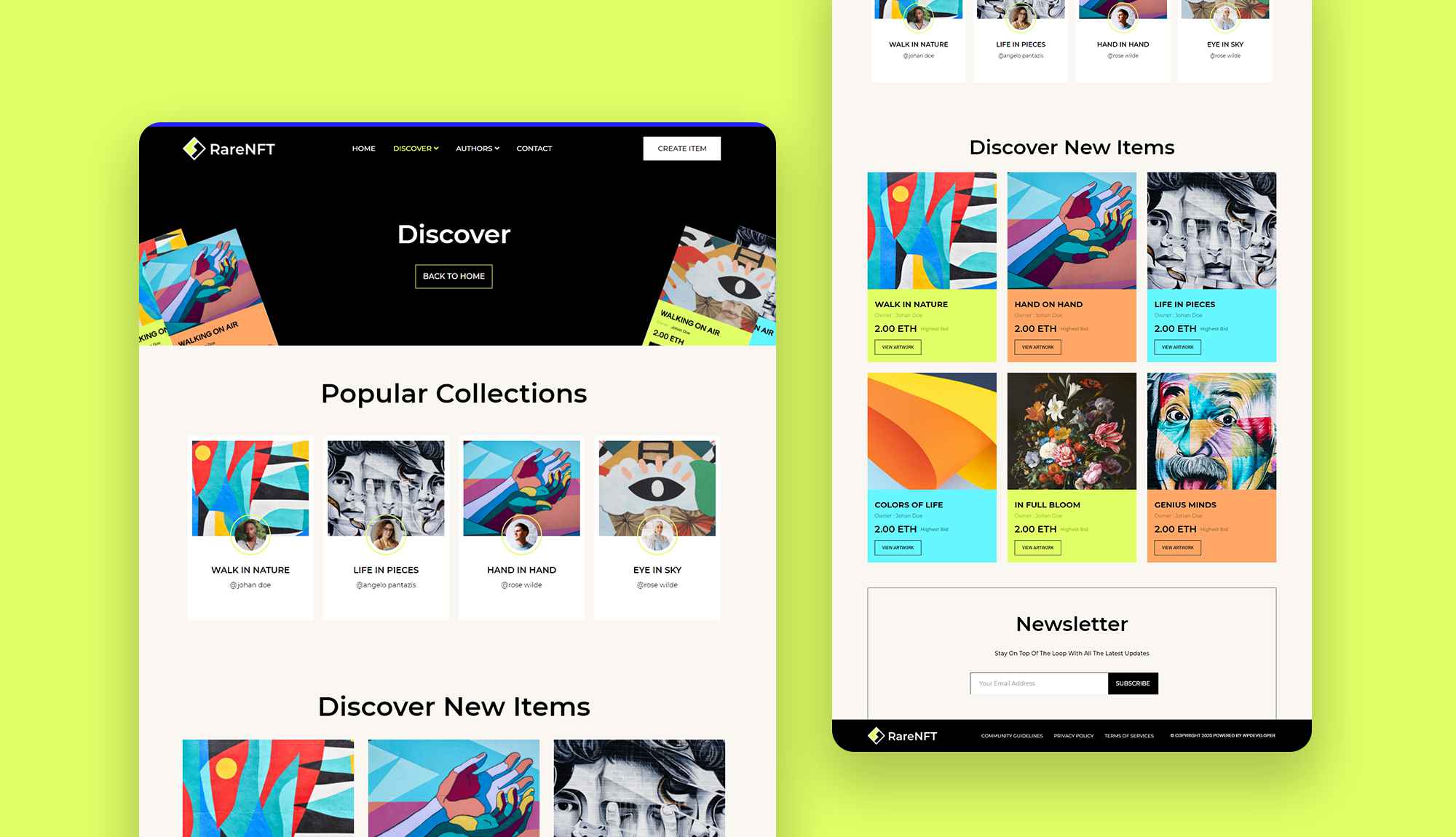 RareNFT Discover Page By Templately