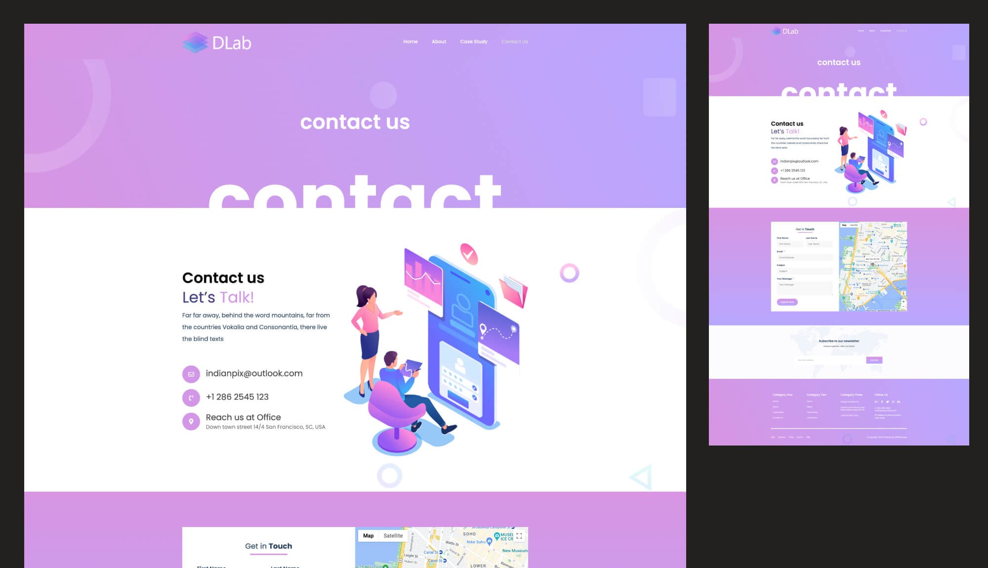 DLab Contact Page For Gutenberg Banner