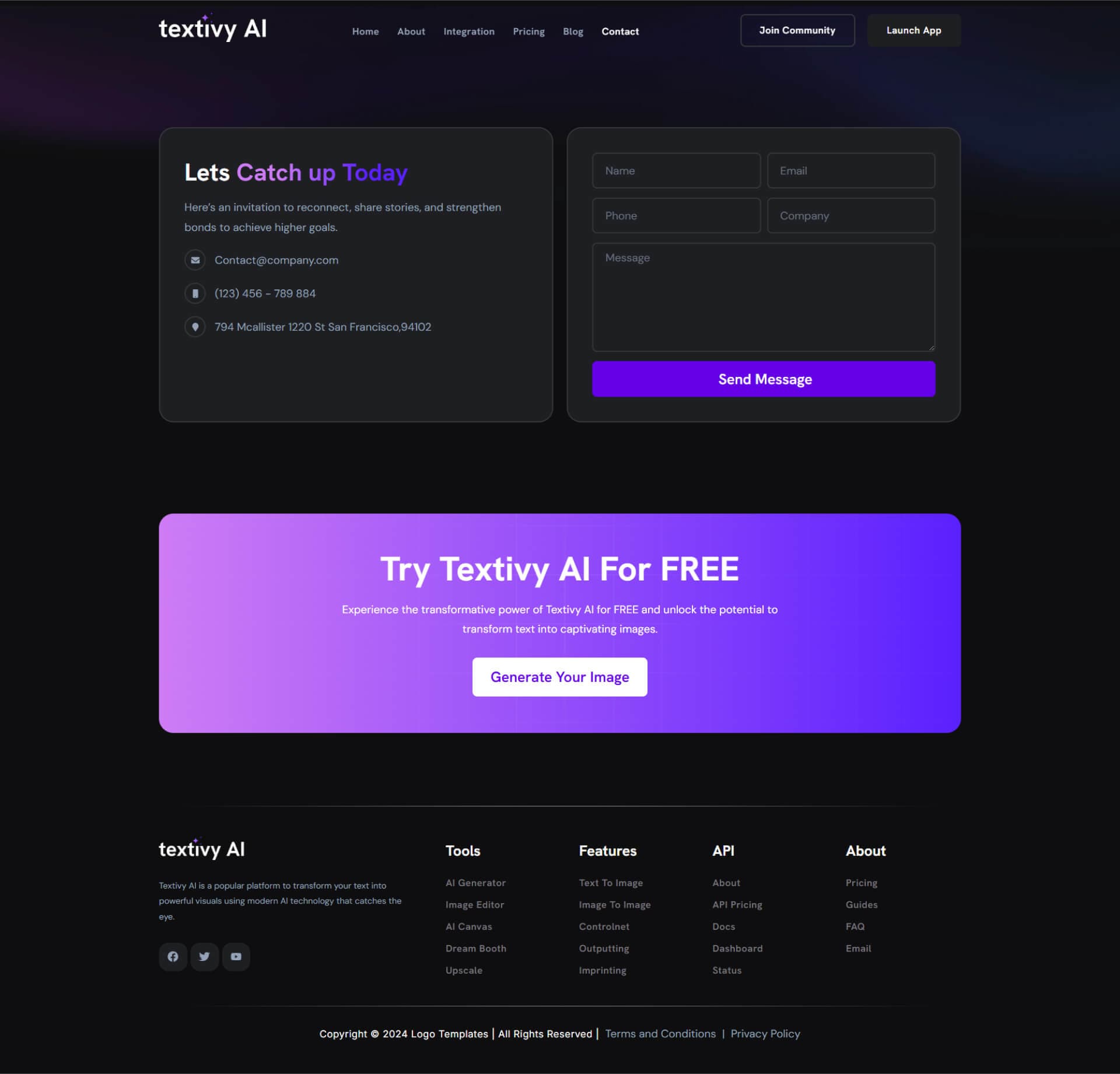 Textivy AI Contact Section Banner